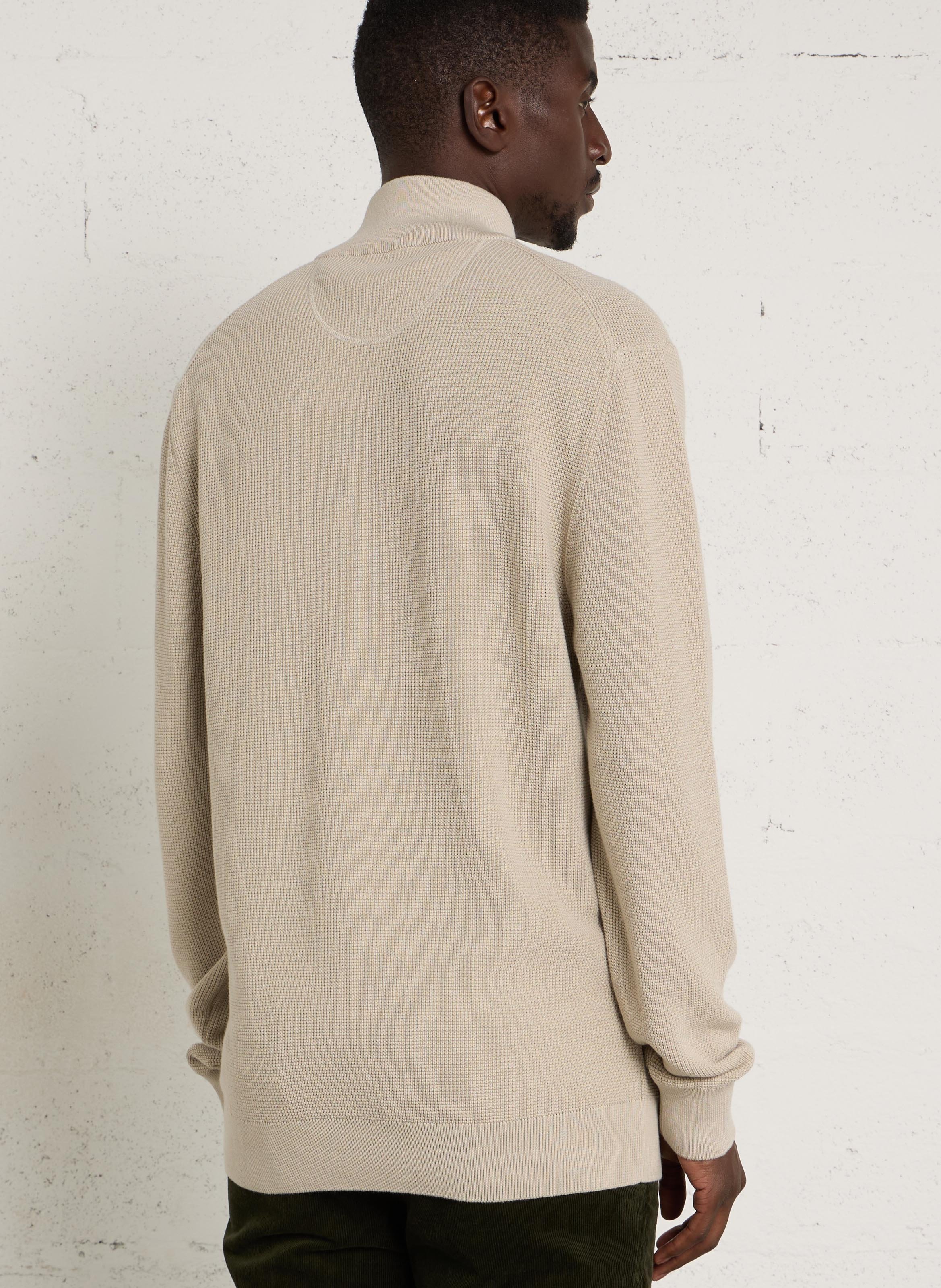 Pull col montant zippé uni GANT Beige