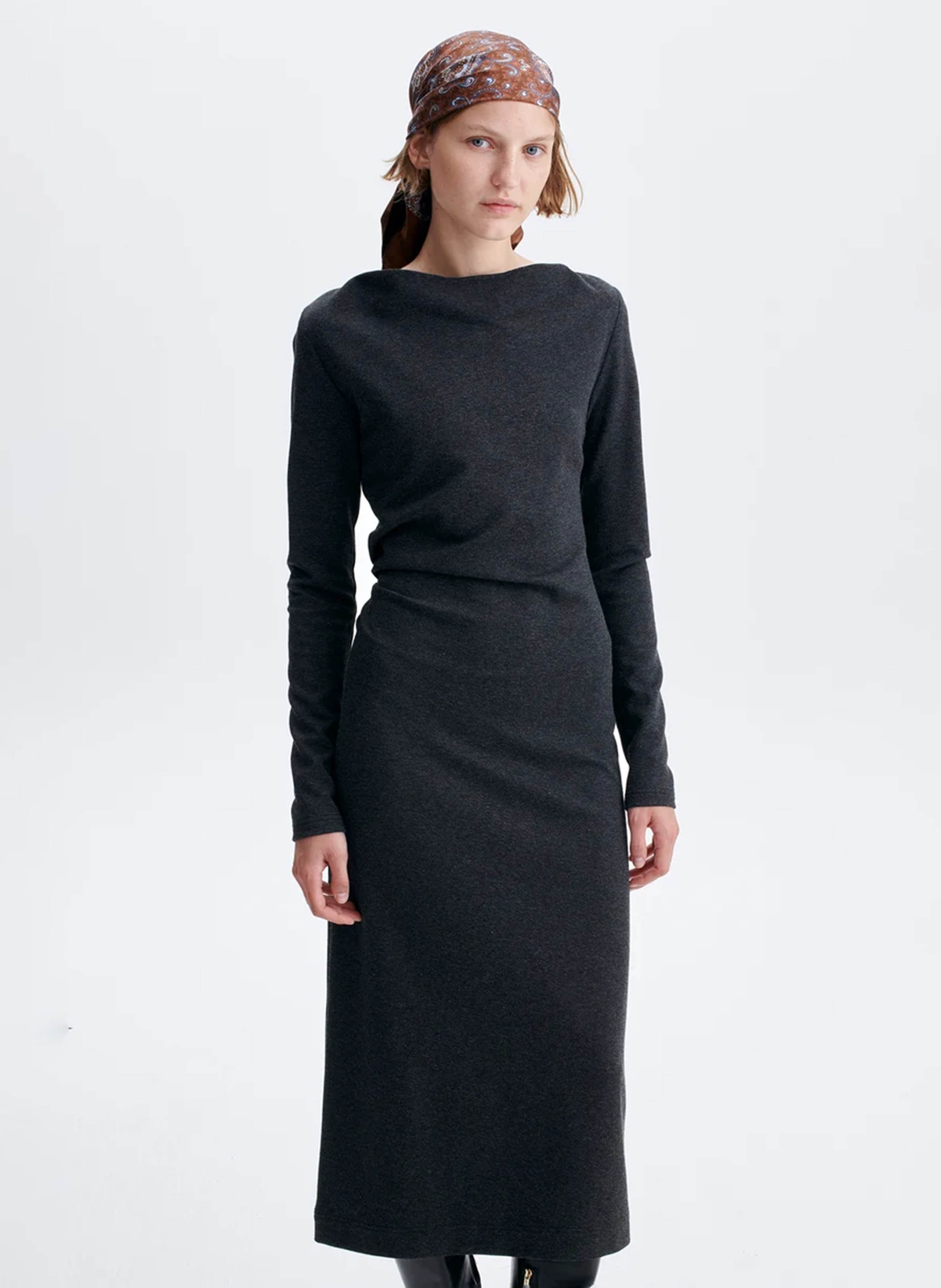 Boat-neck midi dress VANESSA BRUNO Grey