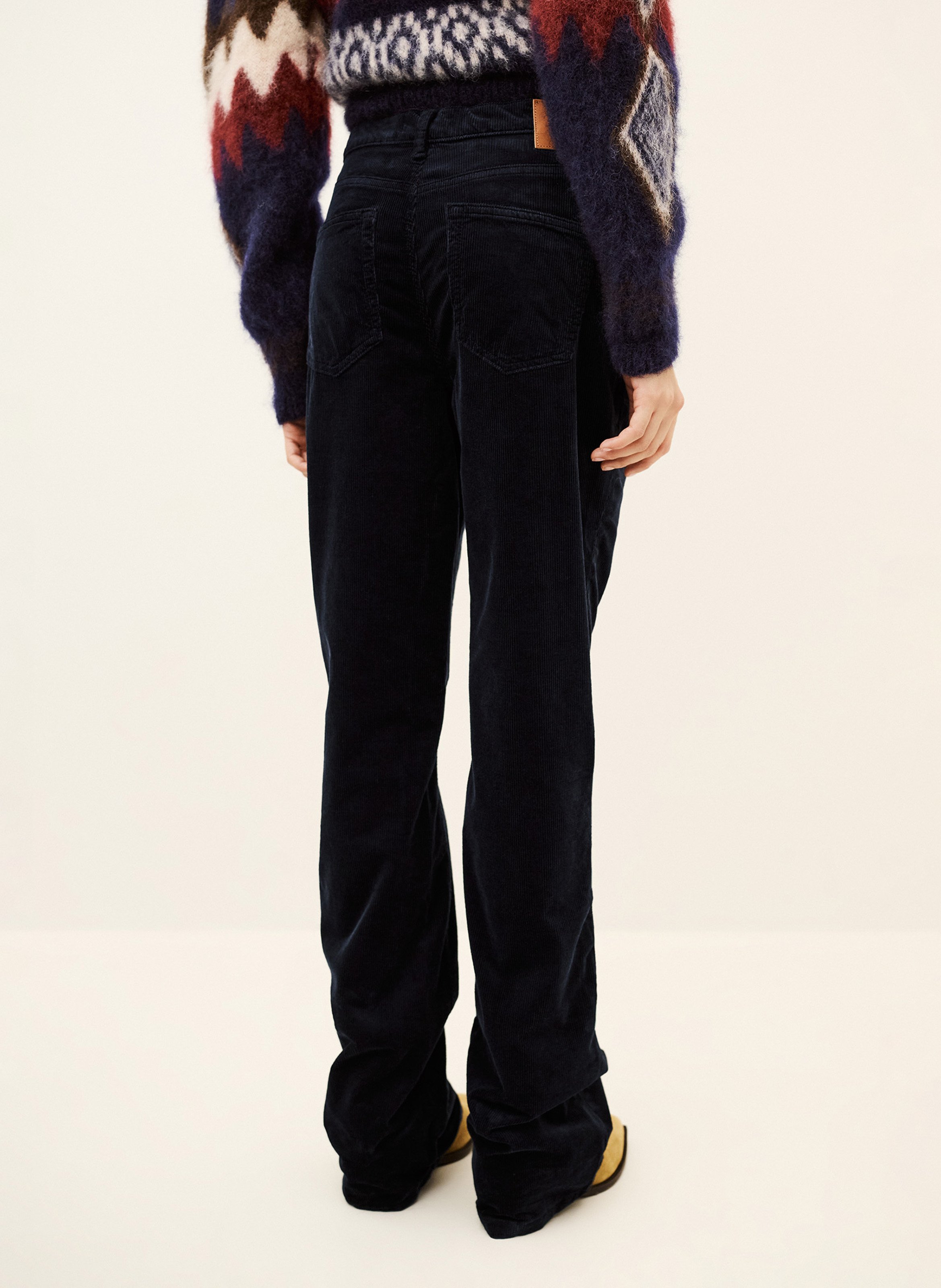 Pantalon droit en velours côtelé | Bleu BA&SH Femme