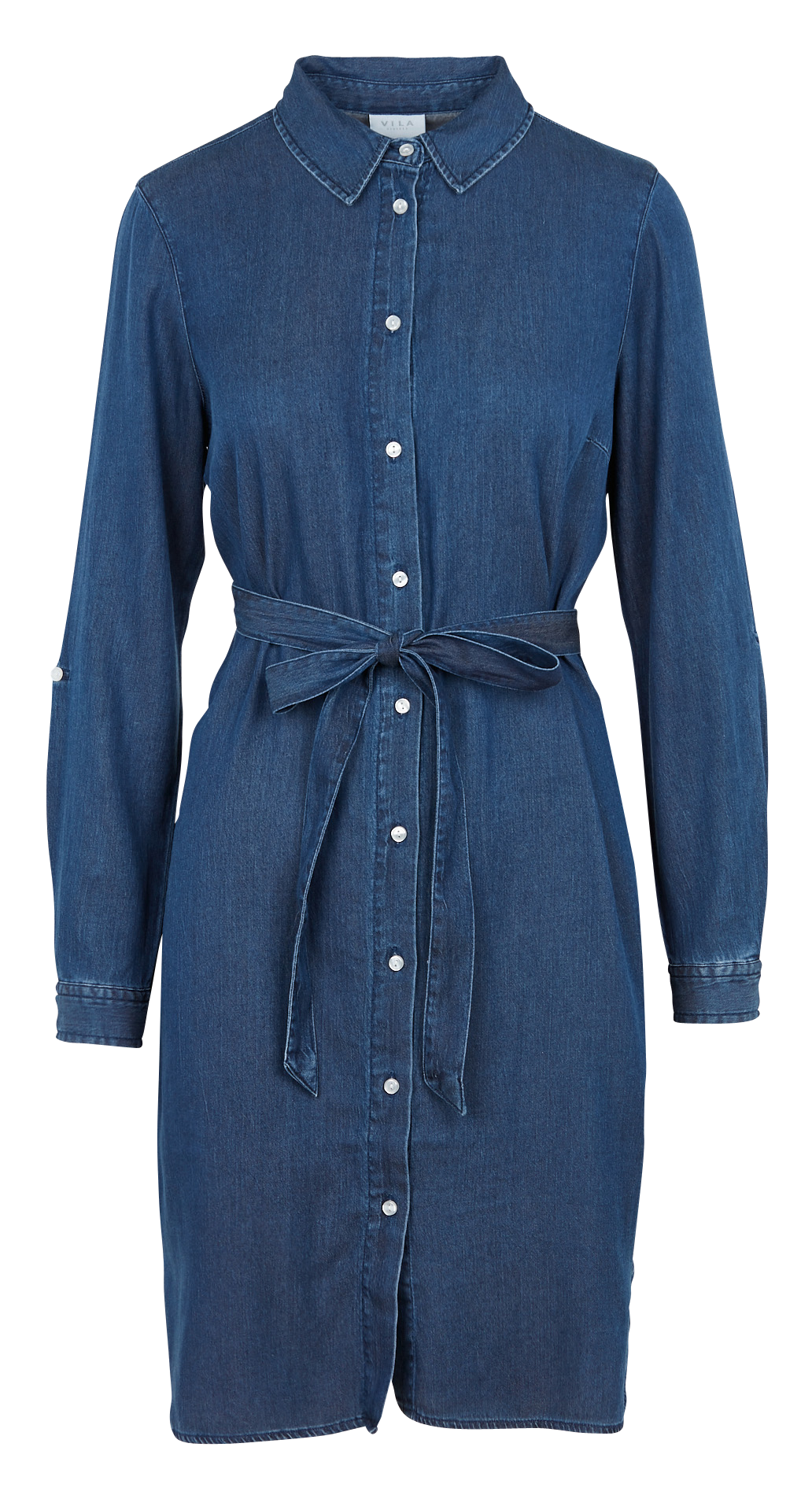 Robe courte chemise en chambray VILA Bleu