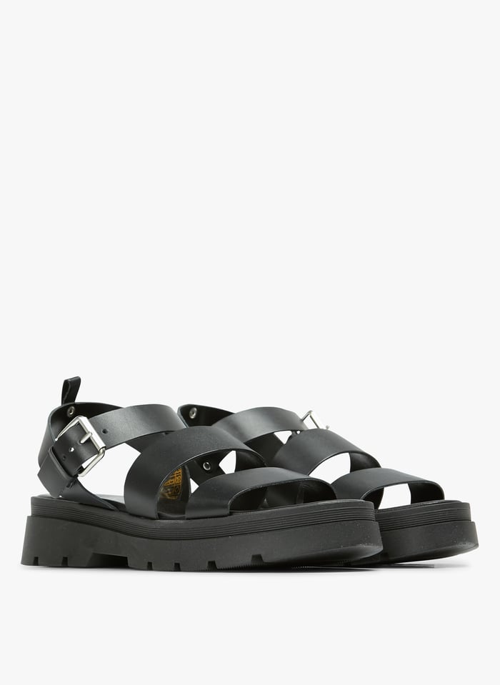 Sandale noir top a plateforme