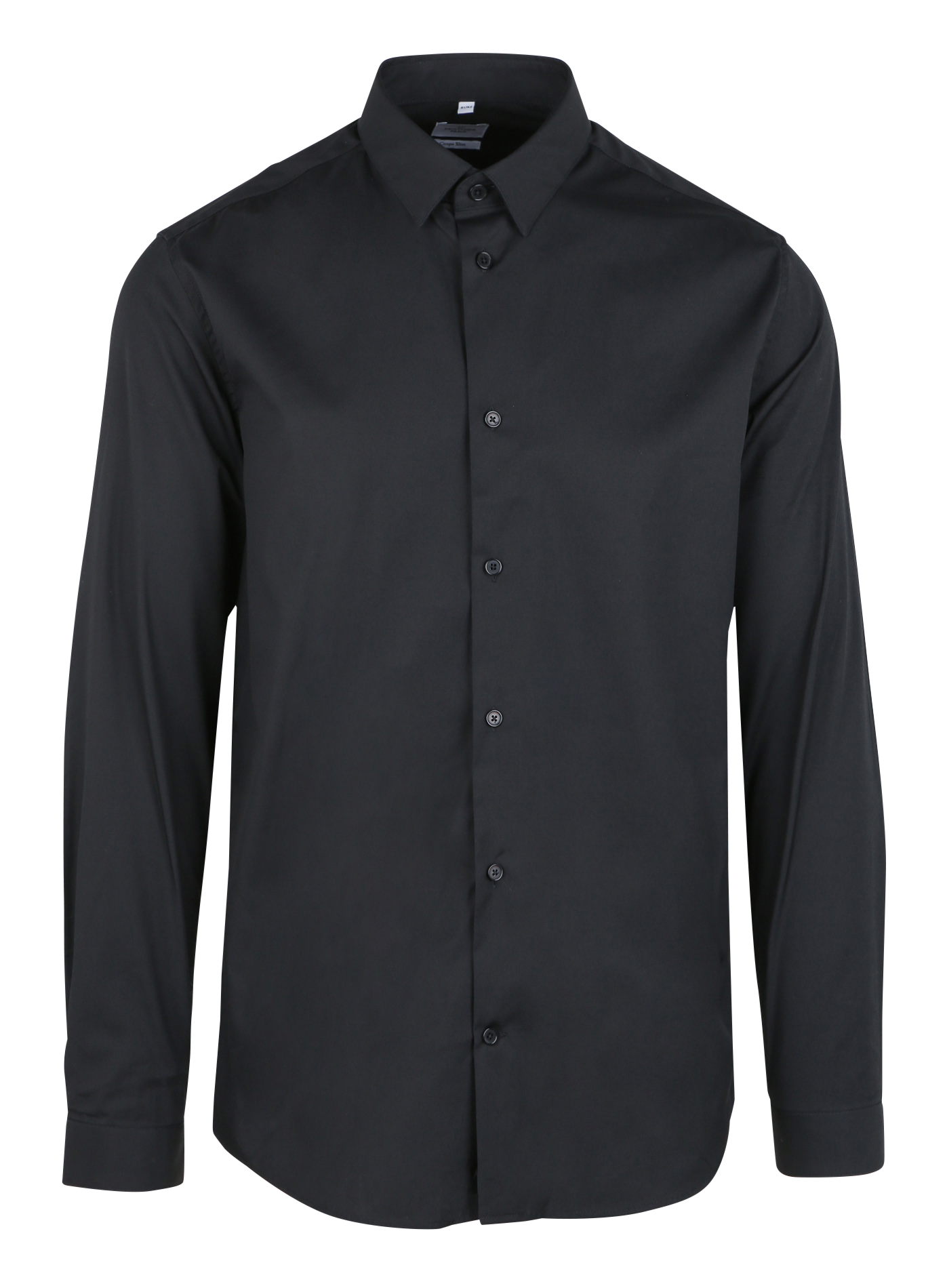 Slim-fit cotton shirt with classic collar AU PRINTEMPS PARIS Black