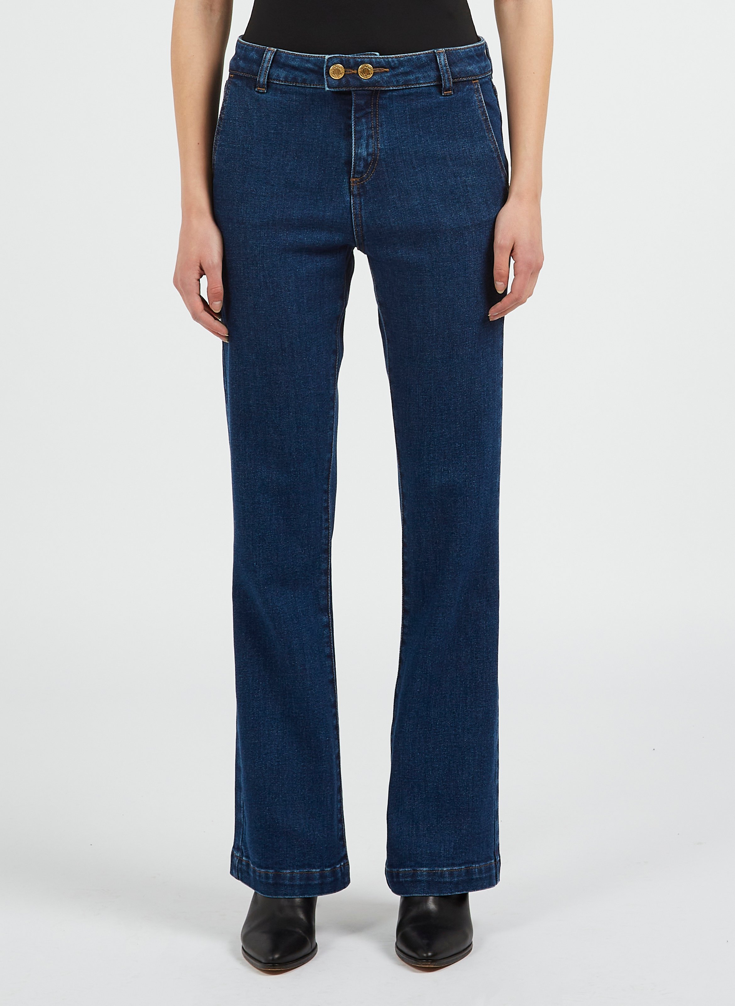 Jean flare en coton mélangé I CODE Bleu