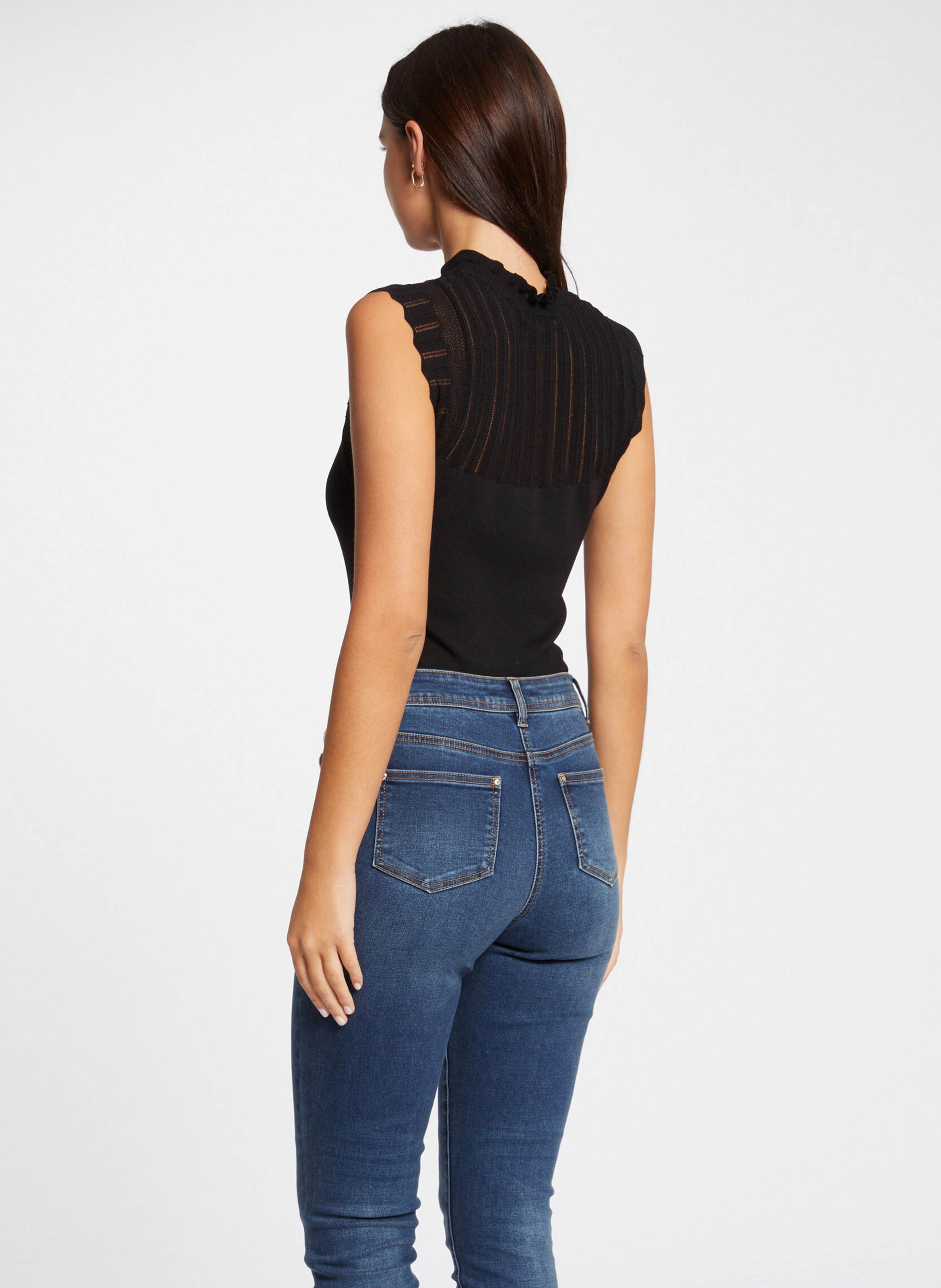 Top col rond  MORGAN Noir