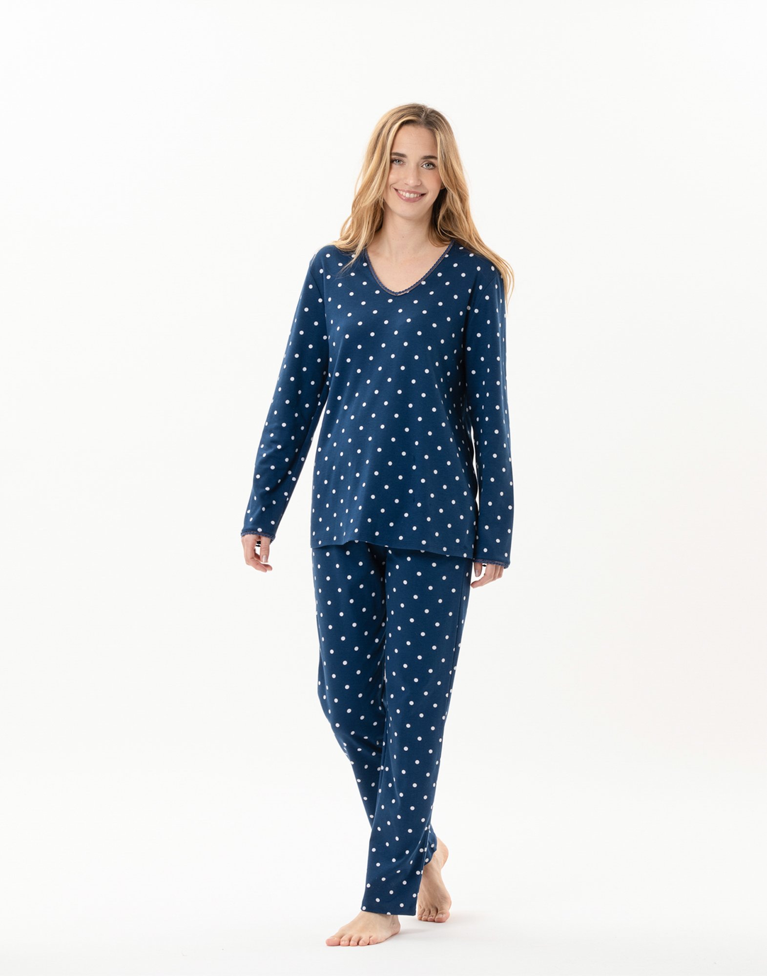 Cotton pajama top LE CHAT Blue