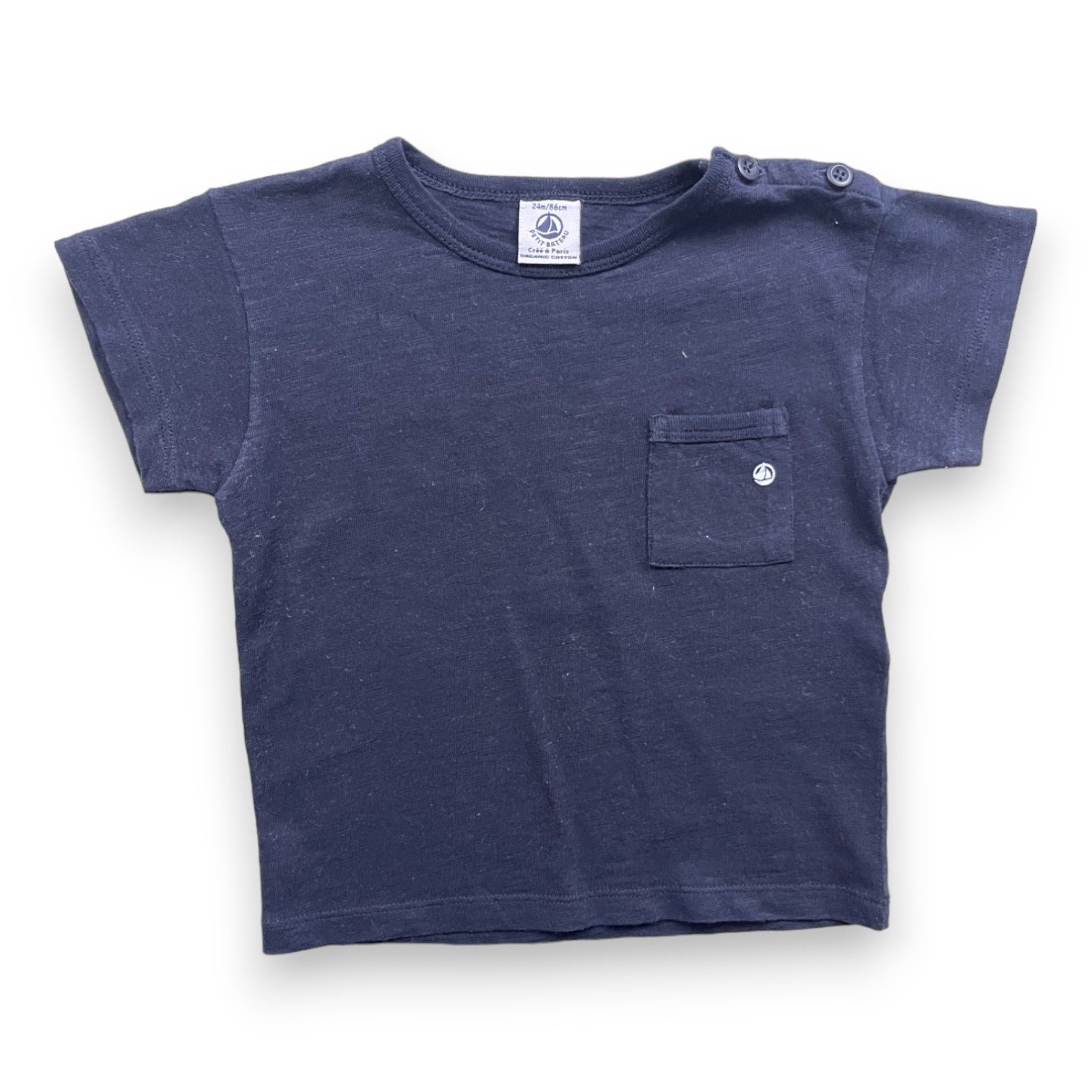 Blue baby t-shirt - 24 months PETIT BATEAU - Seconde Main Blue