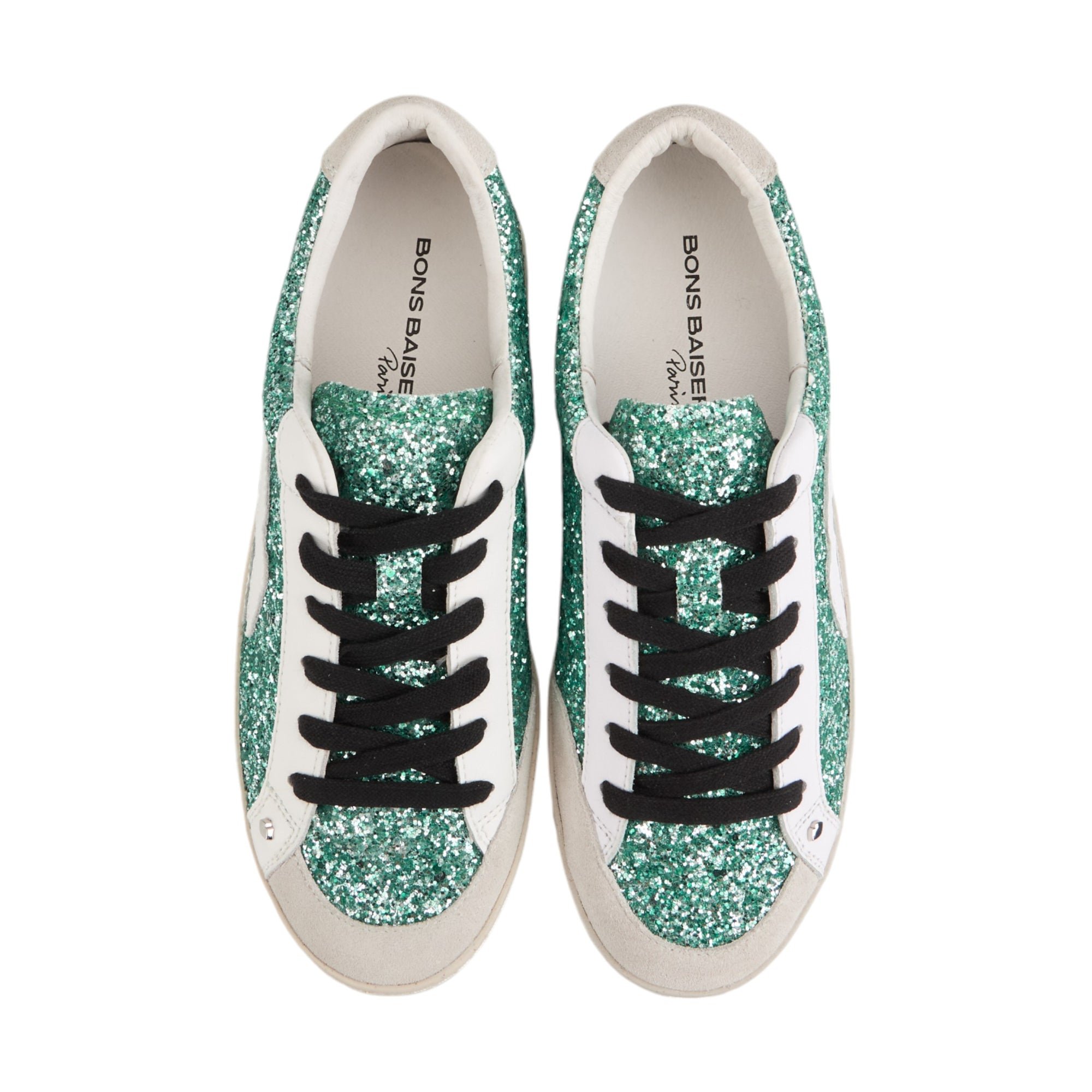 Jimmy leather sneakers BONS BAISERS PARIS Green