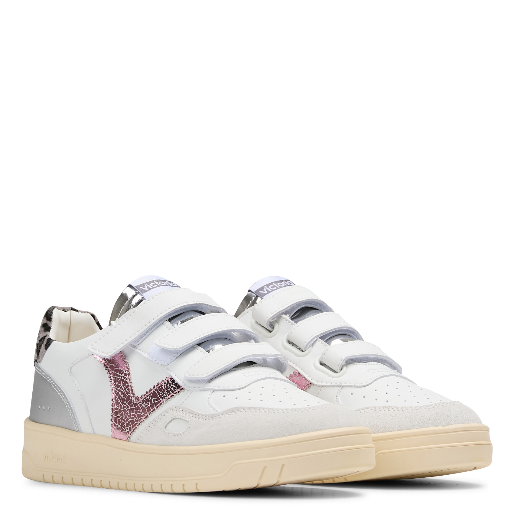 Baskets basses à scratchs  VICTORIA Rose