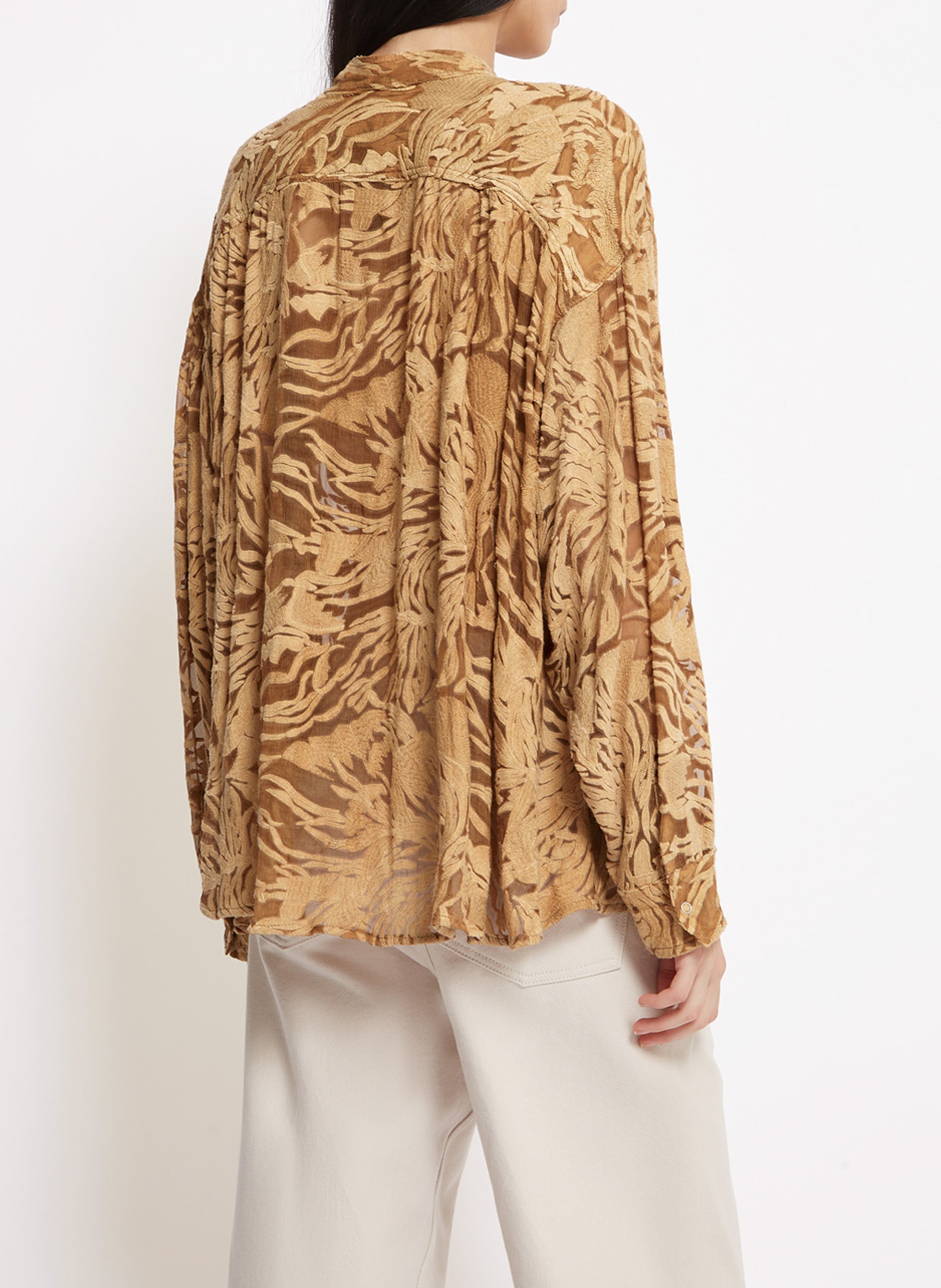 Chemise oversize en soie ROSEANNA Marron