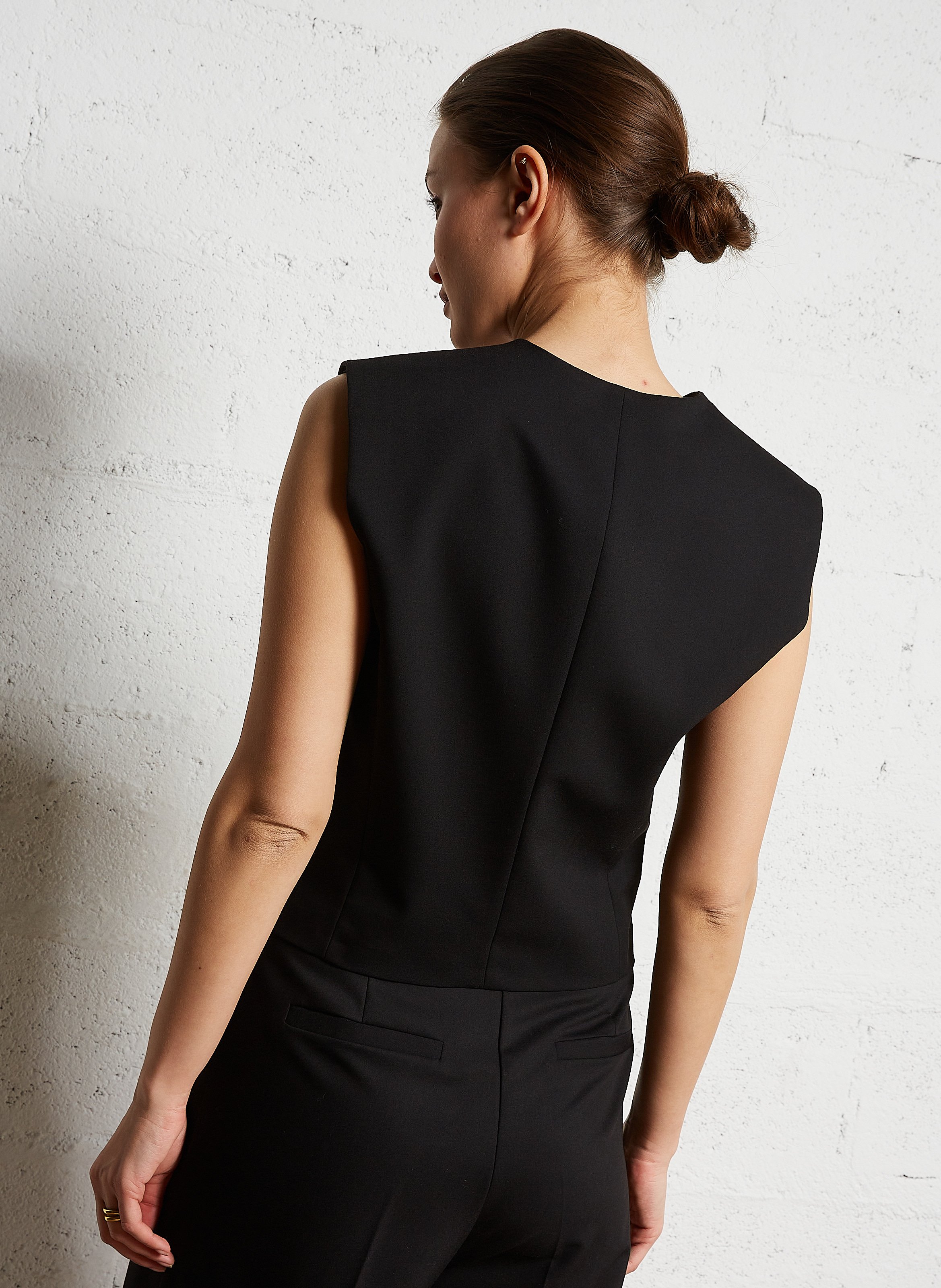 Straight double-breasted vest IMPERIAL Black