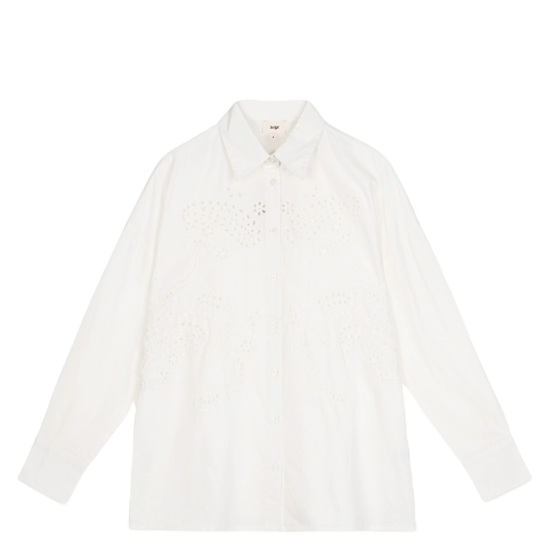 Straight shirt with fancy cut-out details AN'GE White