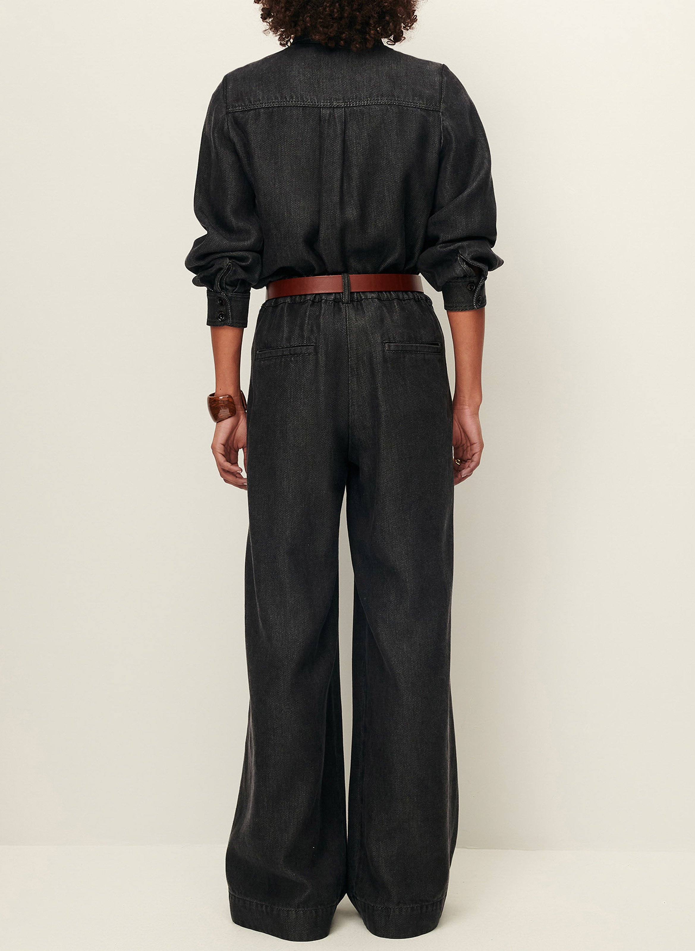 Denim-look jacket with classic collar SESSUN Grey