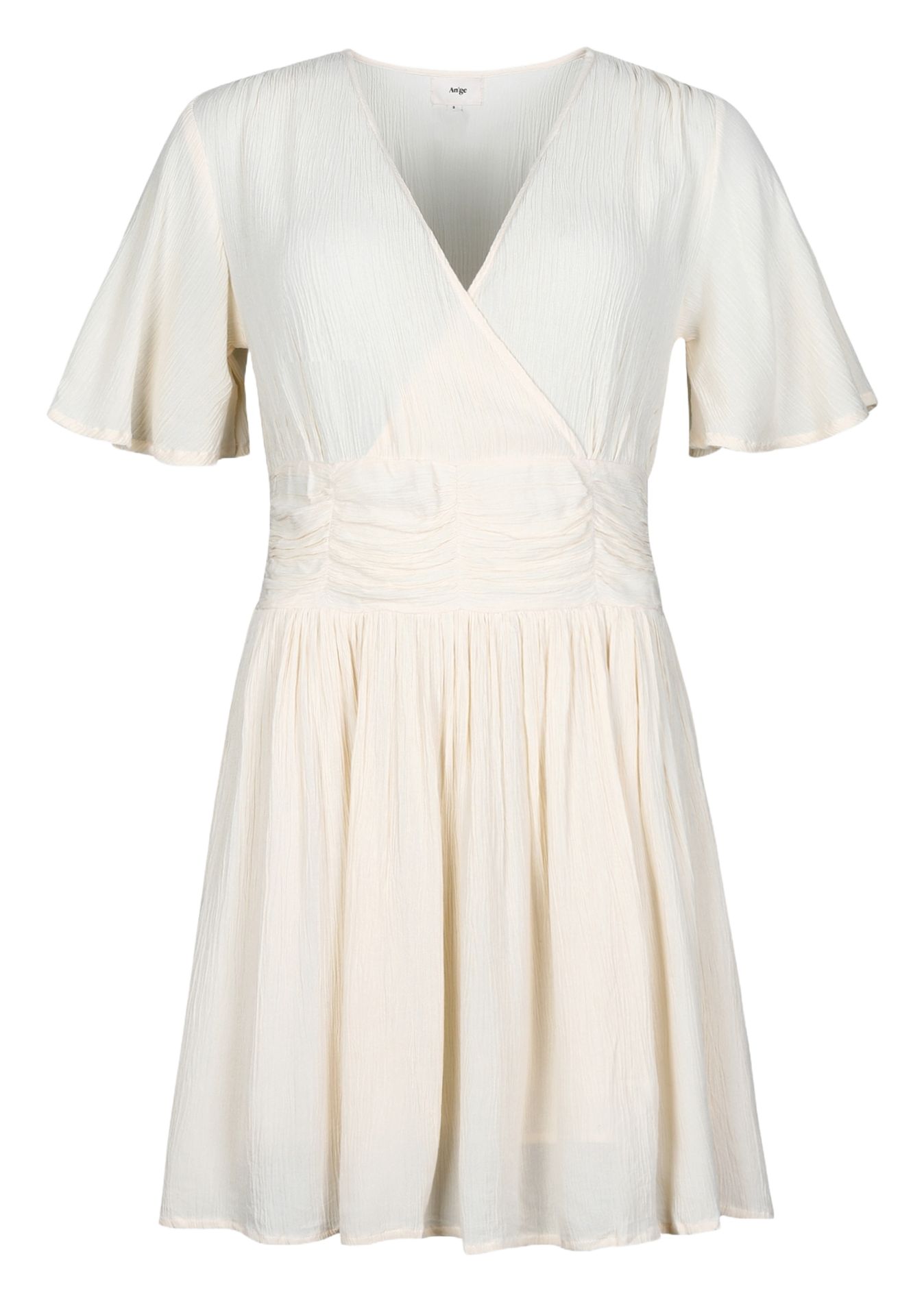 Korte jurk met V-hals AN'GE Beige