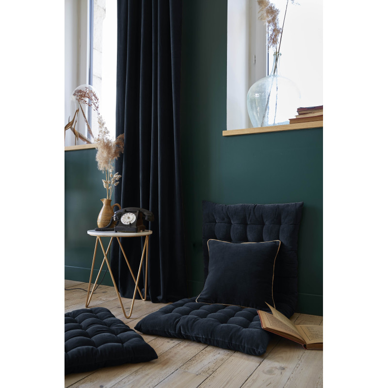 Cotton gauze bedspread or end-of-bed throw L'EFFET PAPILLON Blue