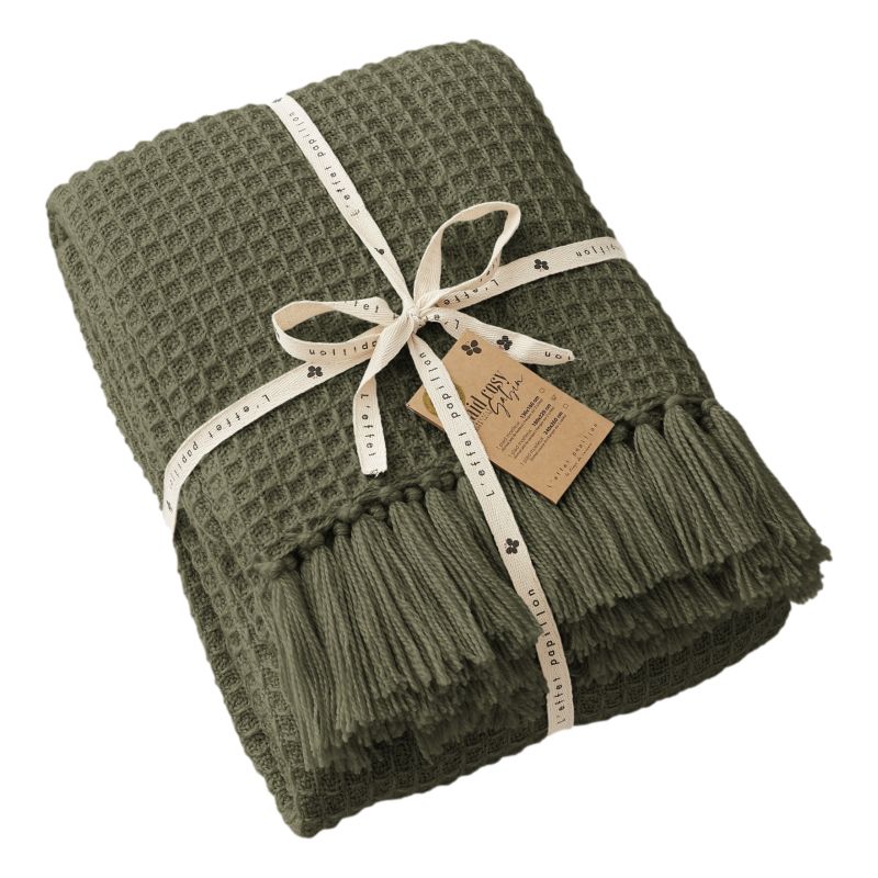 Plaid en coton pur L'EFFET PAPILLON Vert