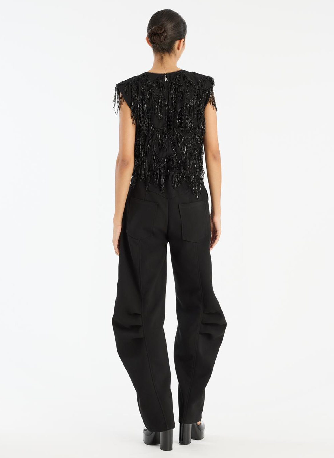 Gret - Top mit Rundhalsausschnitt und Pailletten ROTATE Schwarz