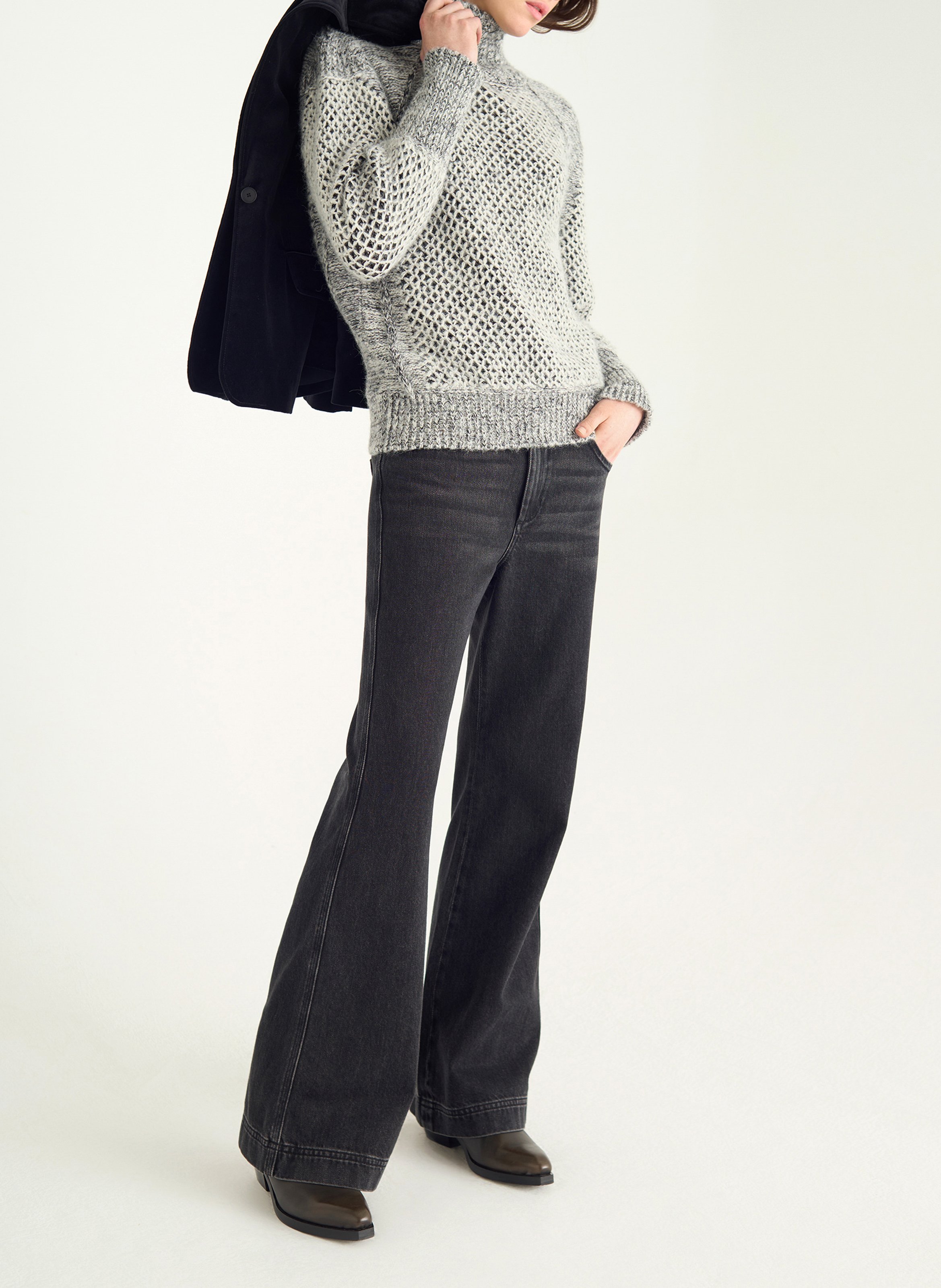 Rechte coltrui | wolblend COTELAC Zwart