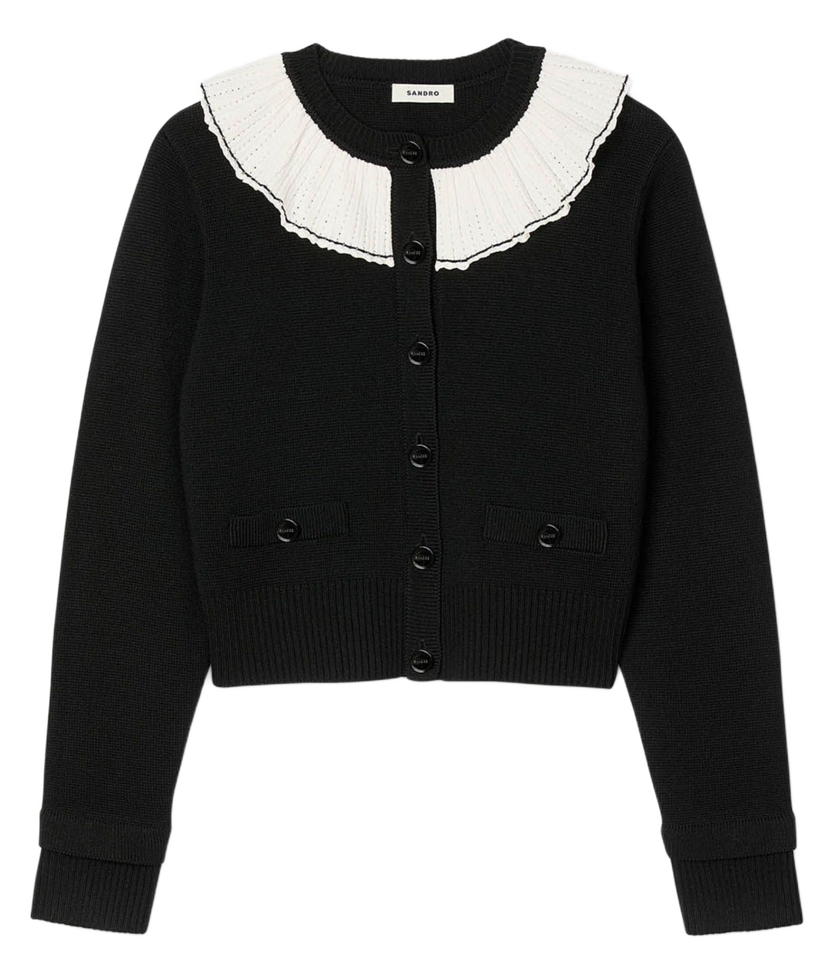 Gilet col rond  SANDRO Noir