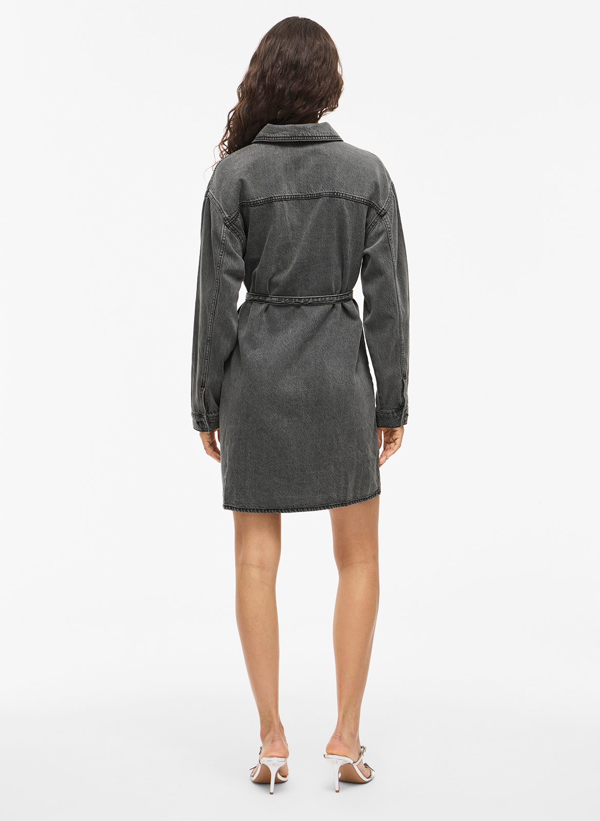 Robe courte col classique VILA Gris