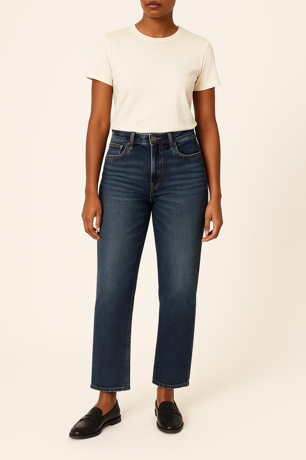 Cropped slim jeans with studs STELLA FOREST - SECONDE MAIN Blue