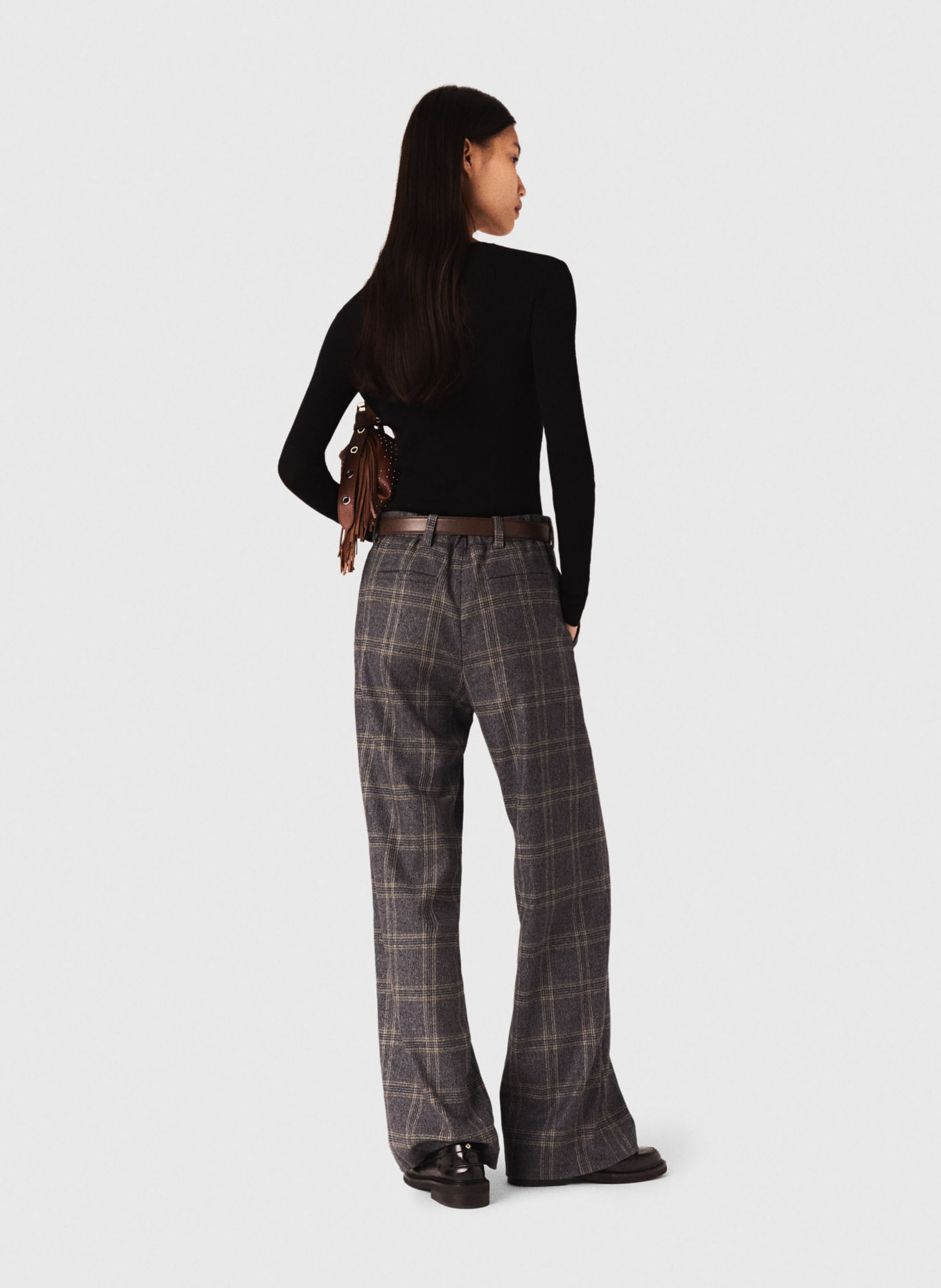 Pull col rond en laine mélangée MAJE Noir