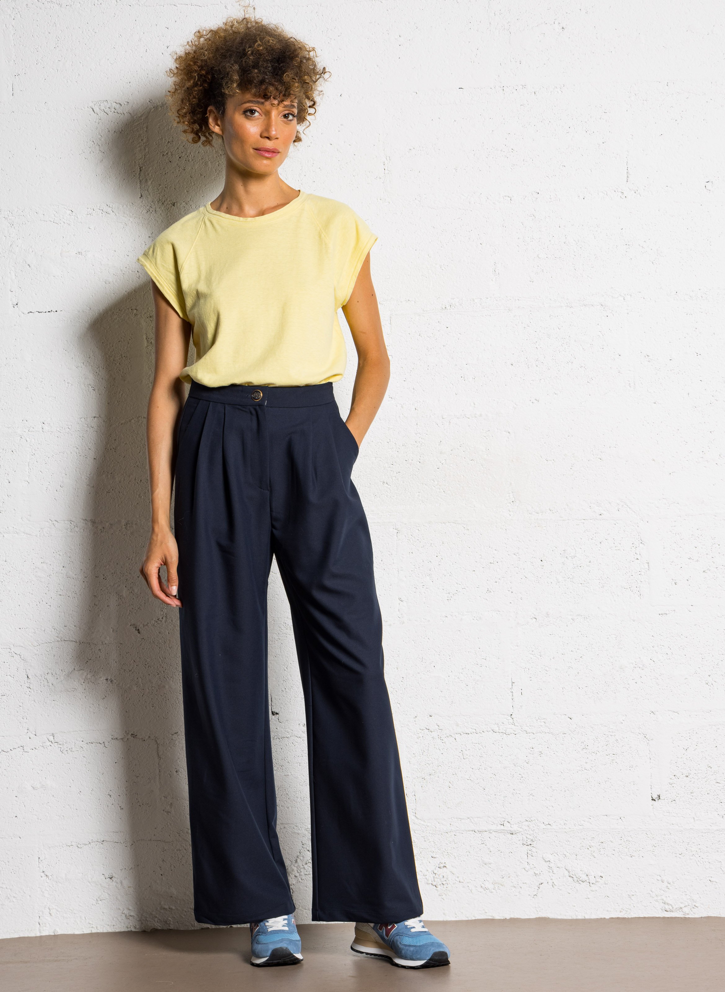 Pantalon large à pinces LA PETITE ETOILE Bleu