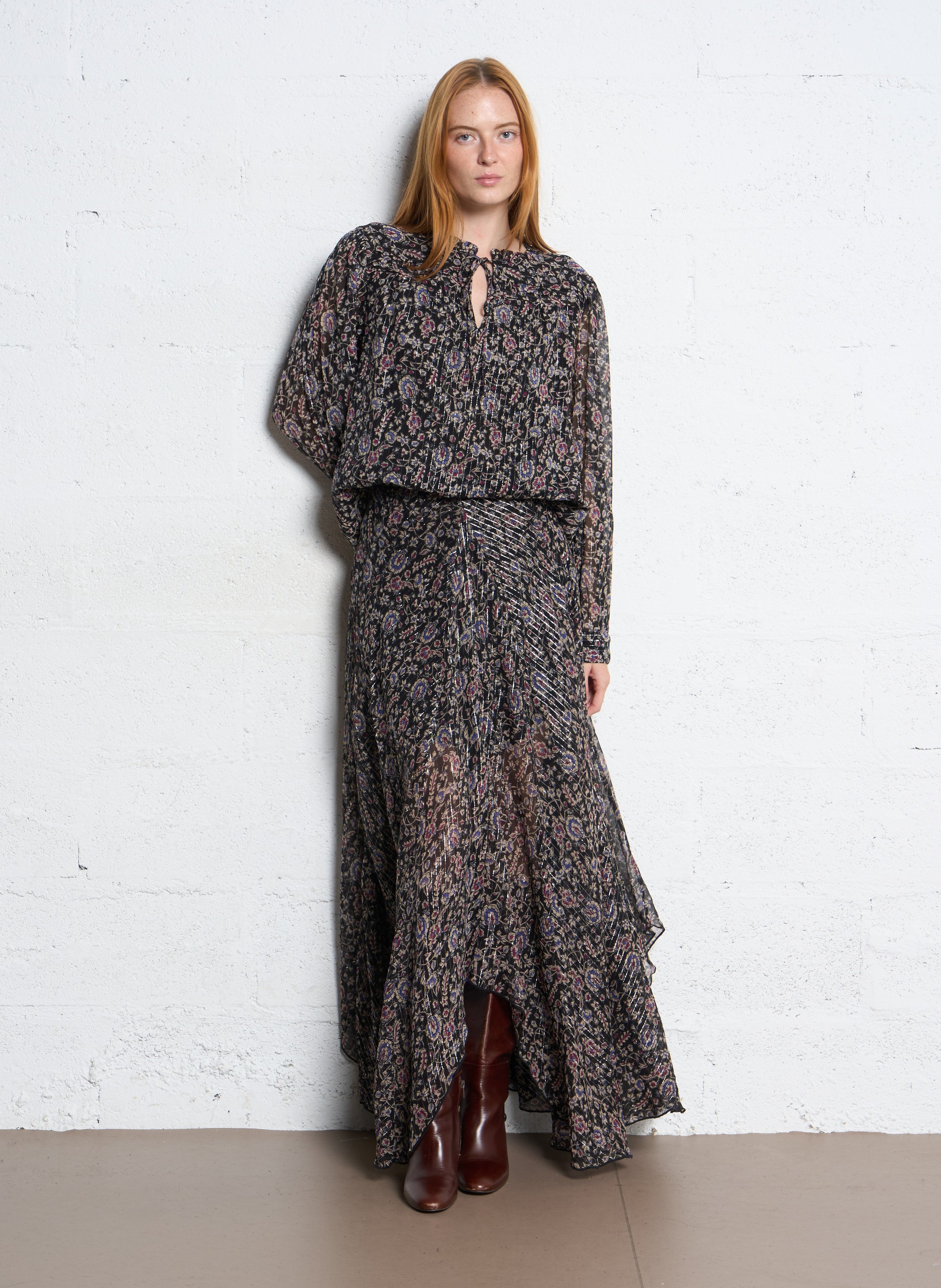 Straight round neck printed blouse THE NEW SOCIETY Multicolored