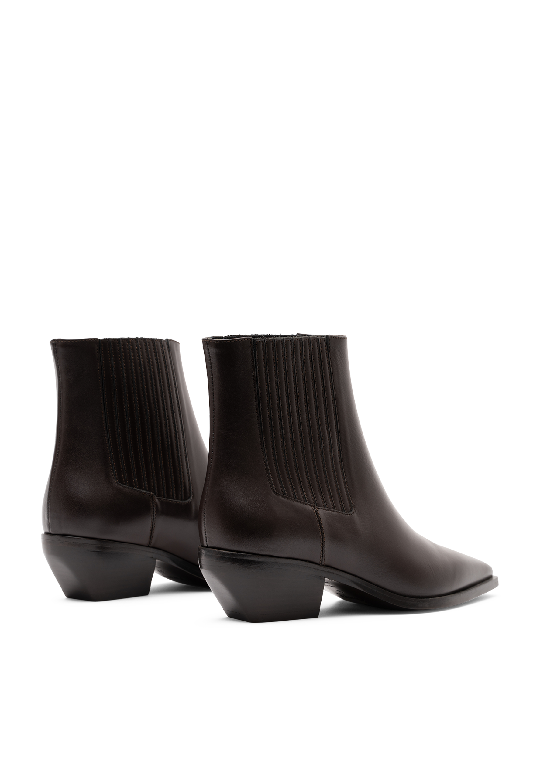 Smooth espresso calf leather ankle boots PARALLELE PARIS Brown