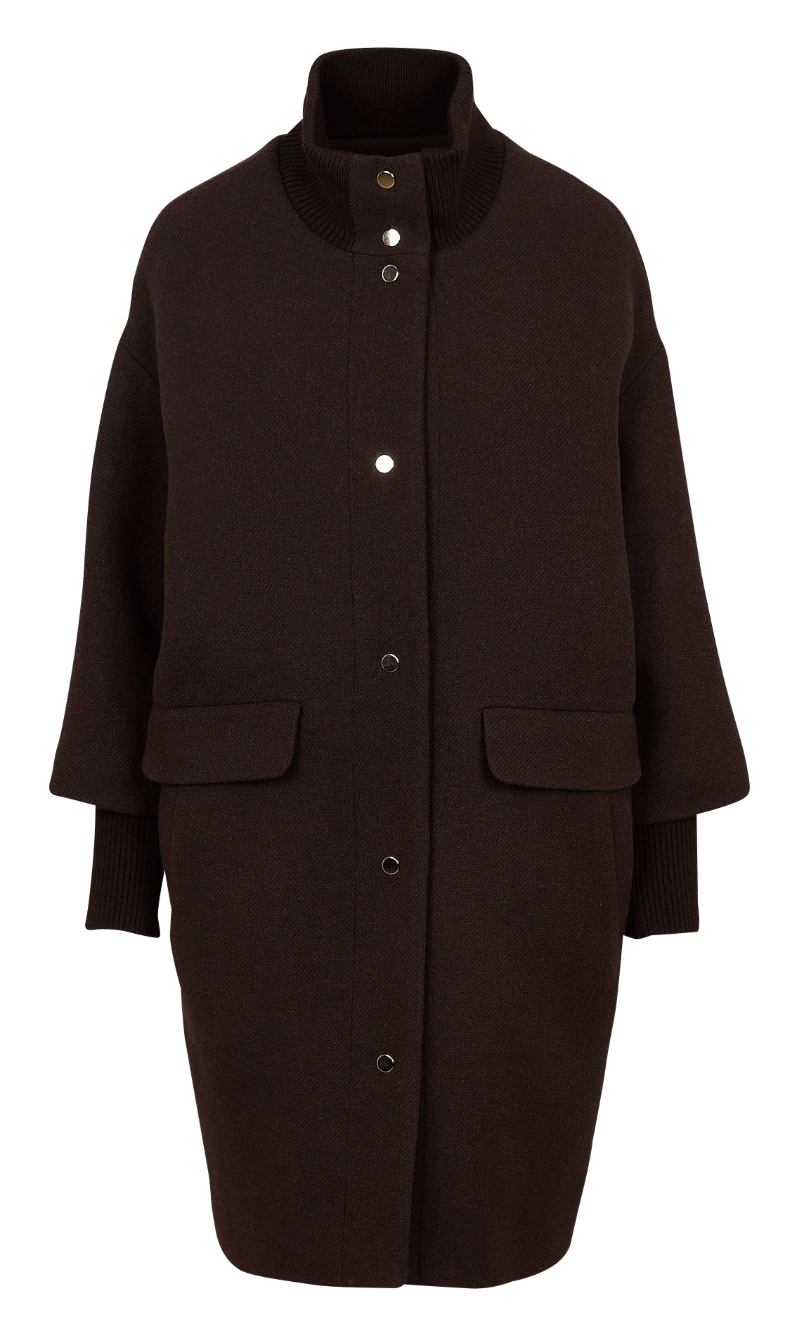 Long oversized solid coat MAISON 123 Brown