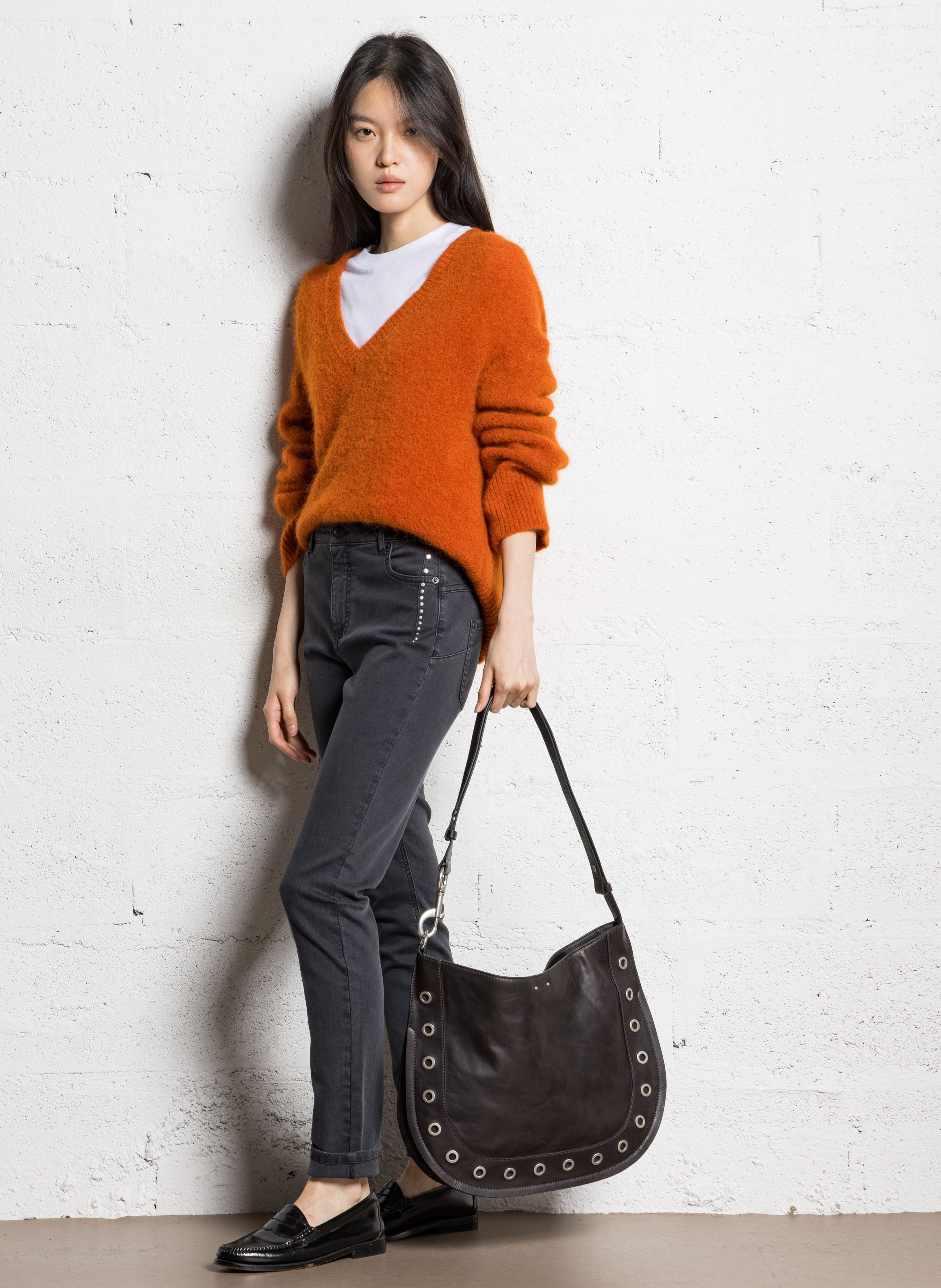 Umhängetasche aus Leder IKKS Braun