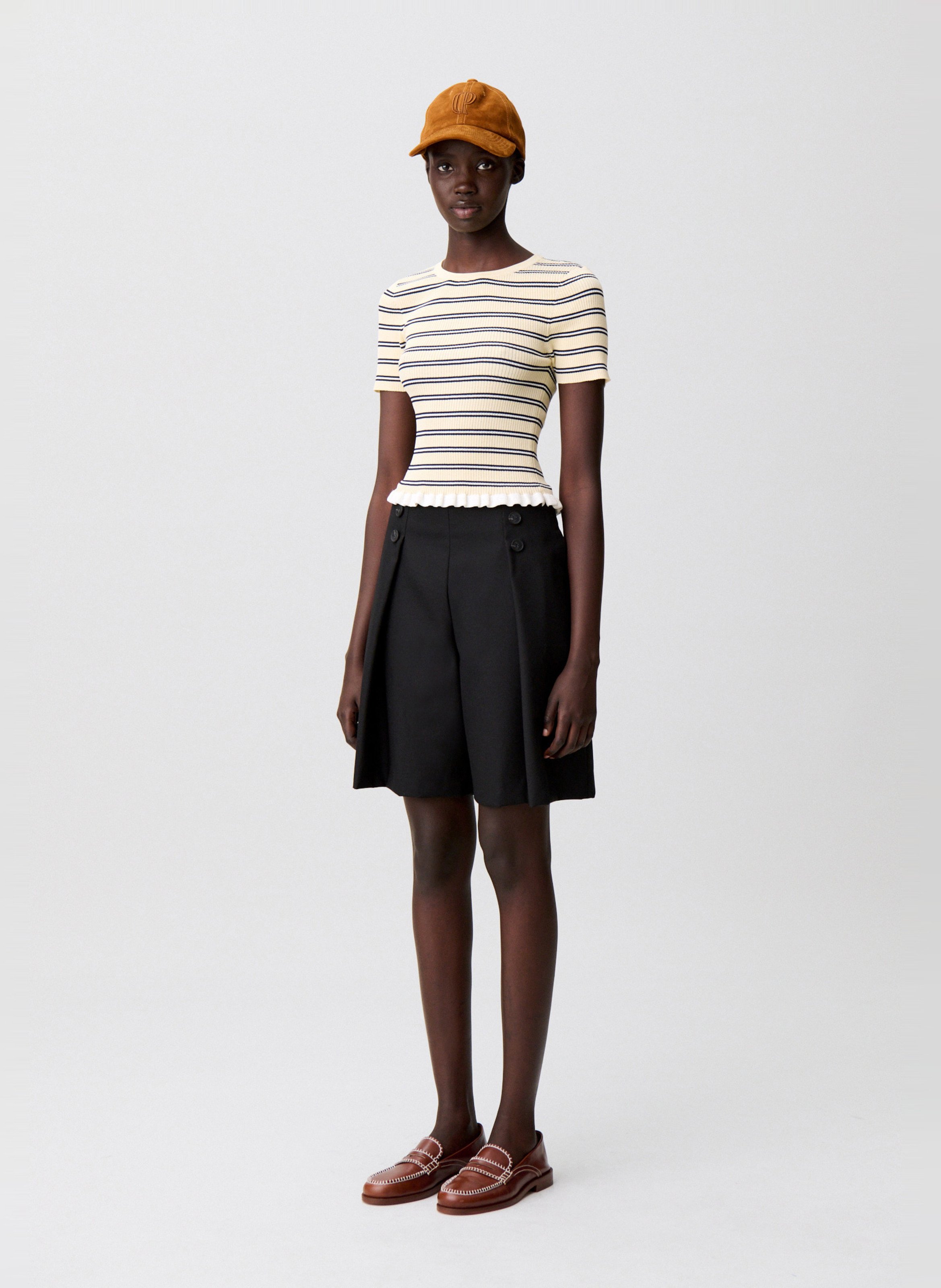 Fitted ribbed top with stripes CLAUDIE PIERLOT Multicolored