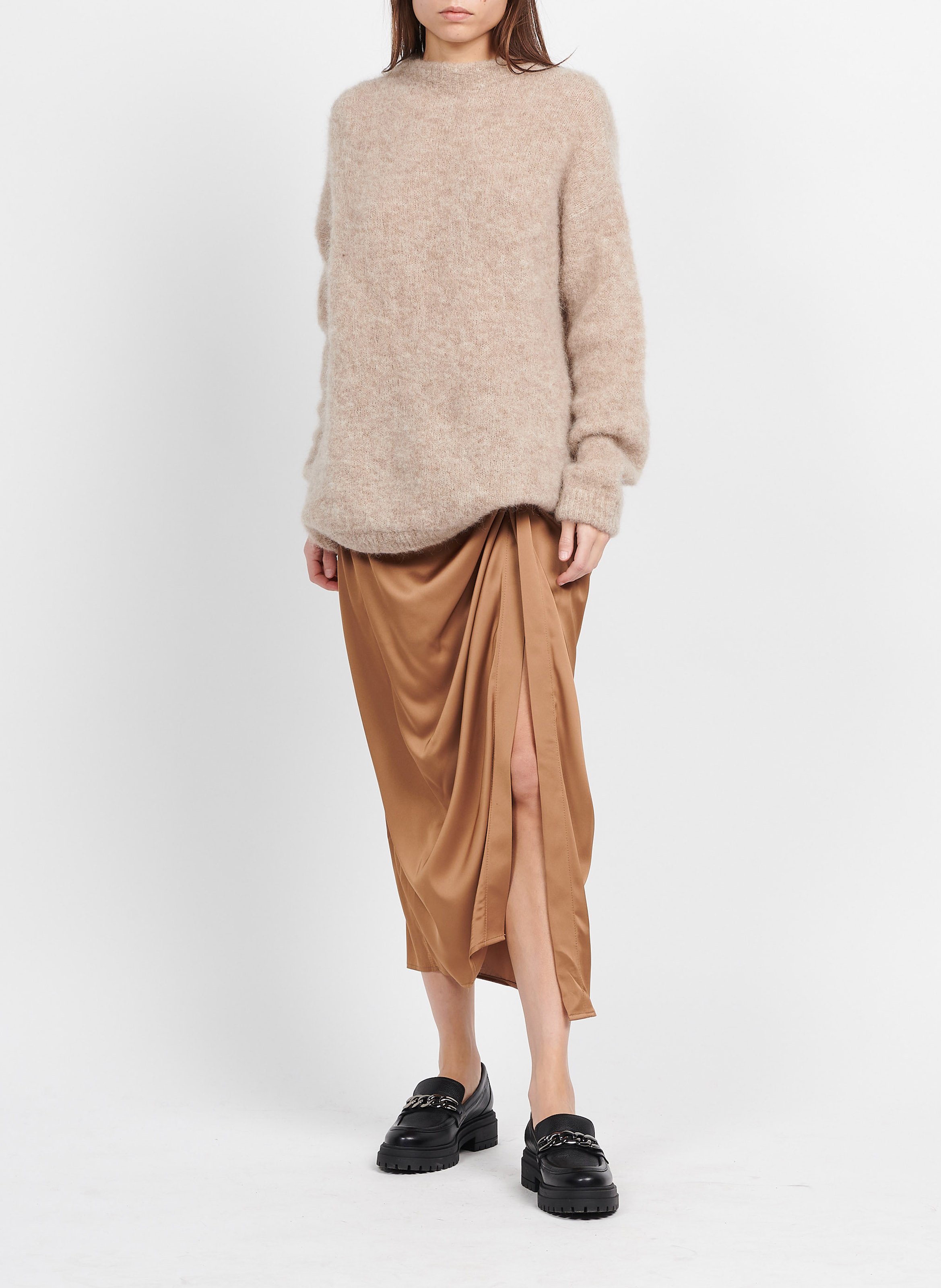 Flowing midi skirt IMPERIAL Brown