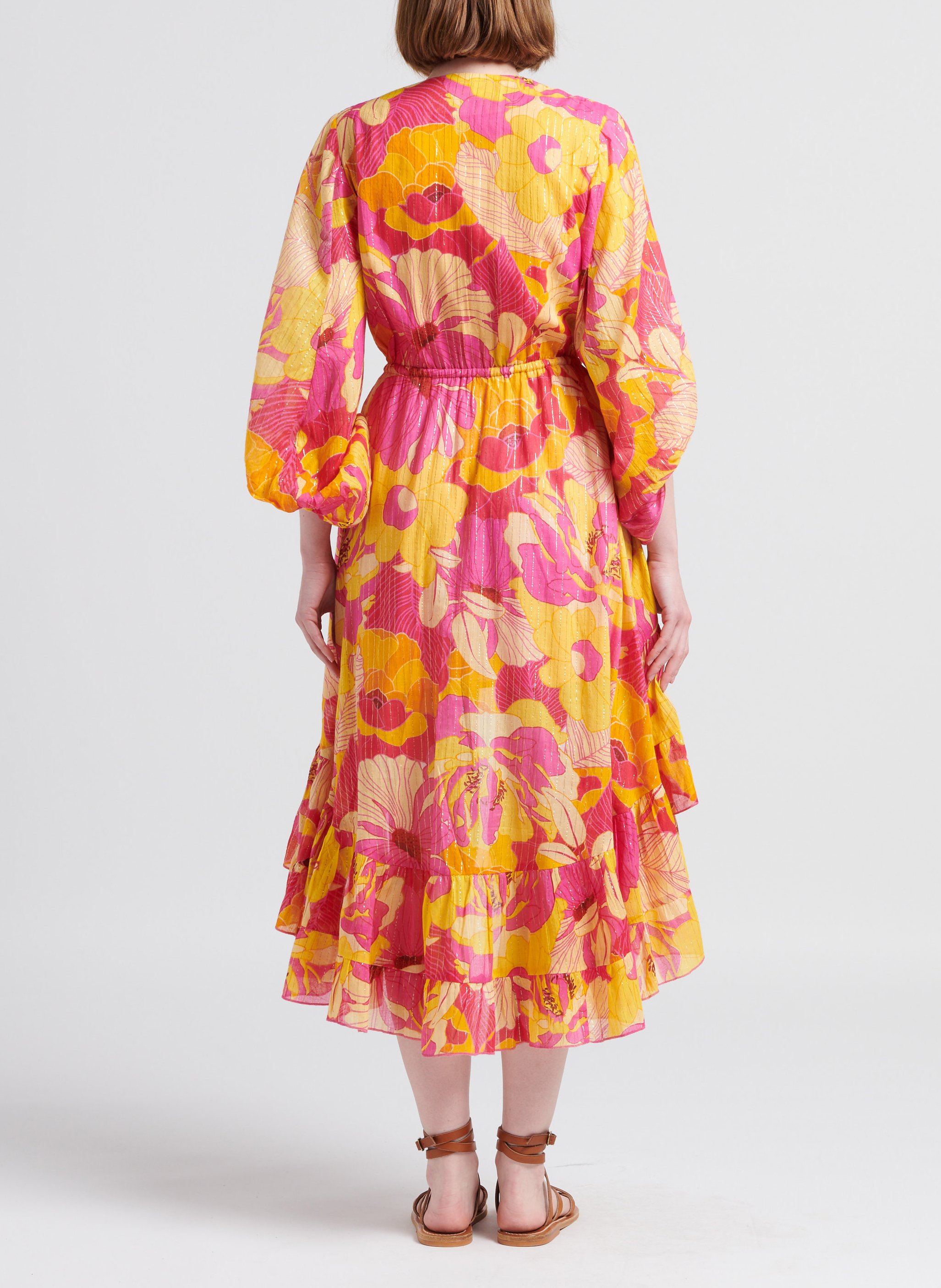 Robe asymétrique col V à imprimé SUNDRESS Multicolore