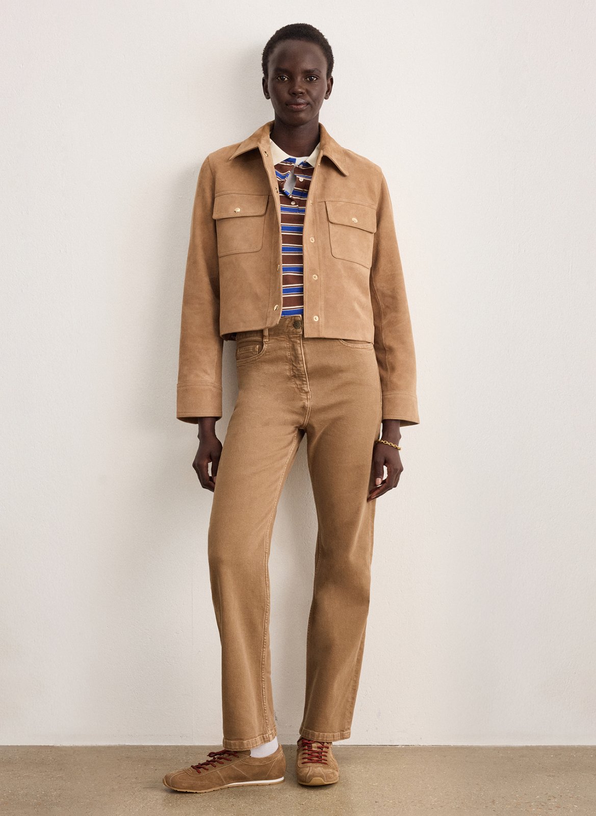 Lammlederblouson mit klassischem Kragen PABLO Beige