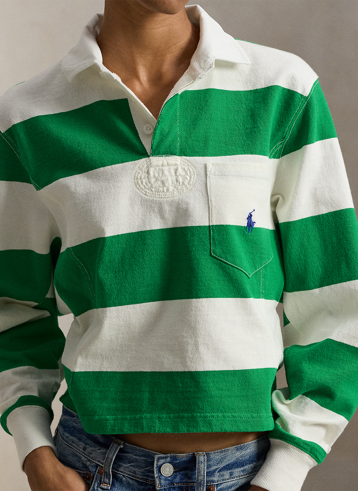 Relaxed-fit striped cotton polo POLO RALPH LAUREN Green