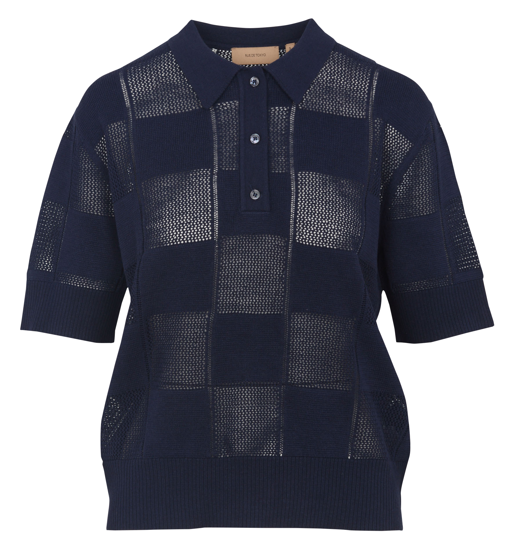 <p>Polo in Oversize-Strick aus Leinen und Baumwolle</p> RUE DE TOKYO Blau