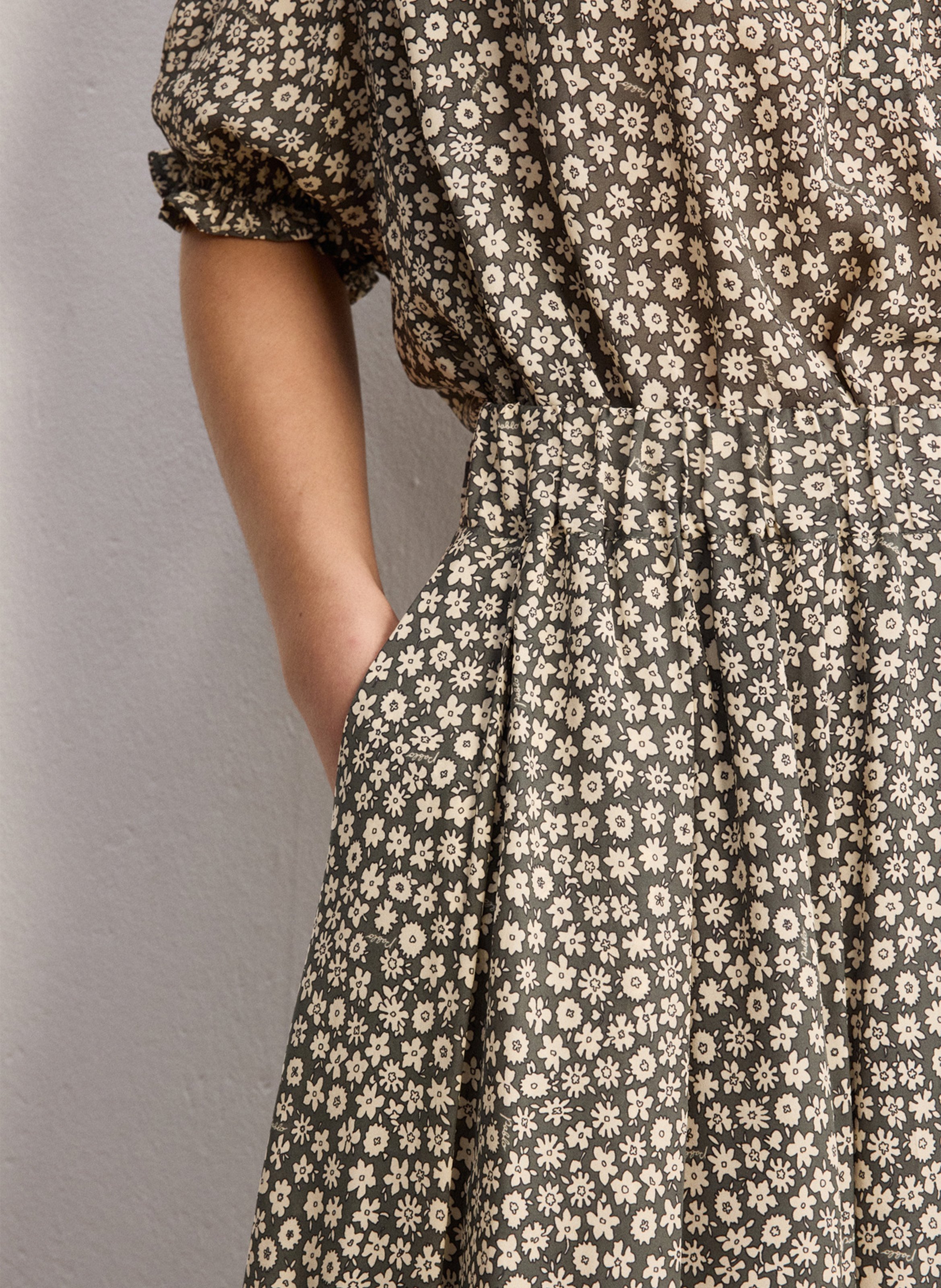 Korte rok met print PABLO Kaki