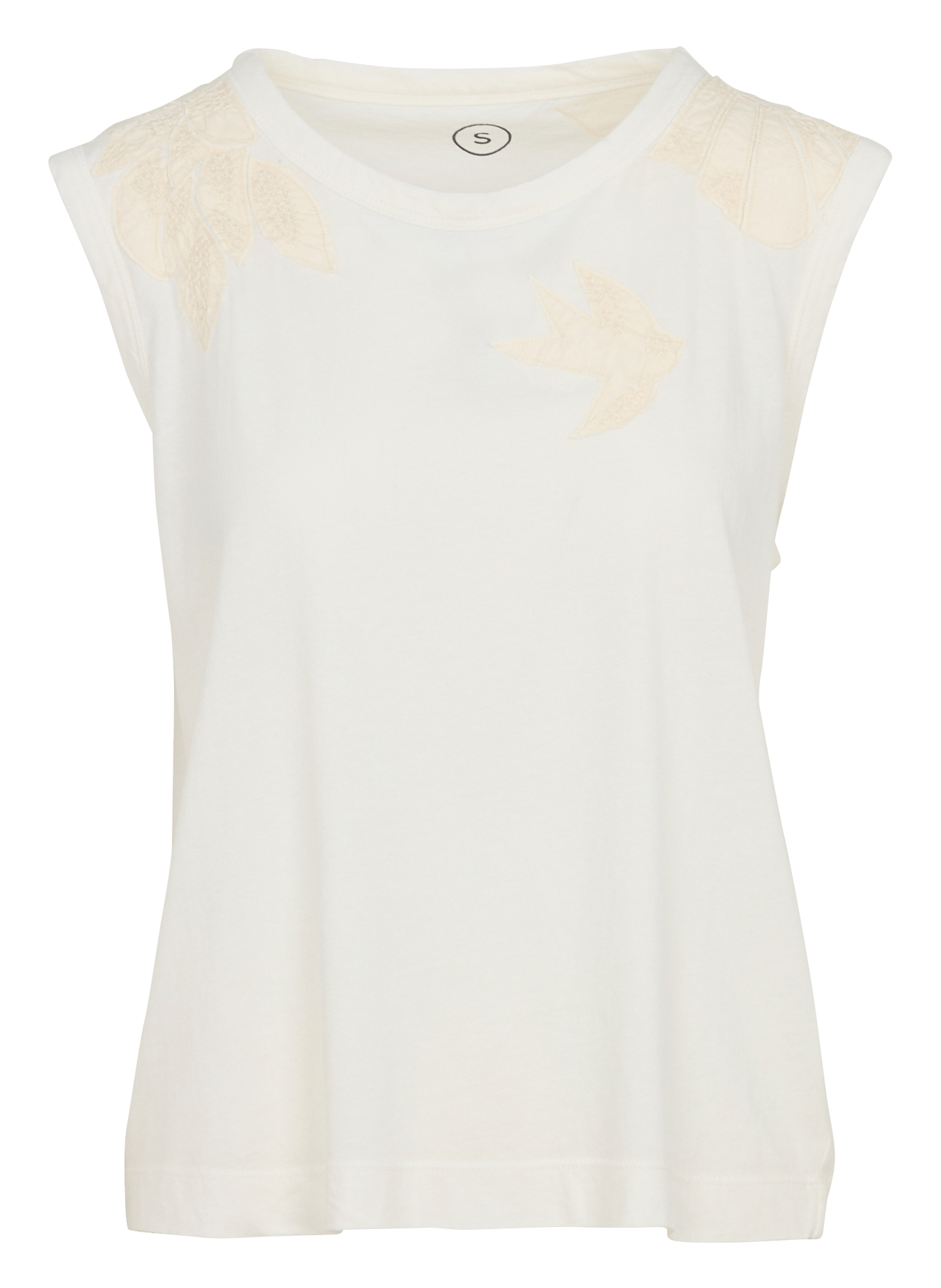 Sleeveless embroidered round neck T-shirt LEON & HARPER