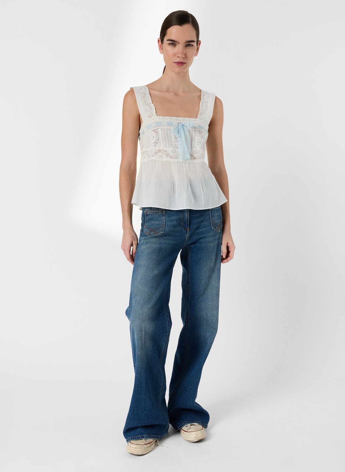 Mouwloze kanten top GERARD DAREL Beige