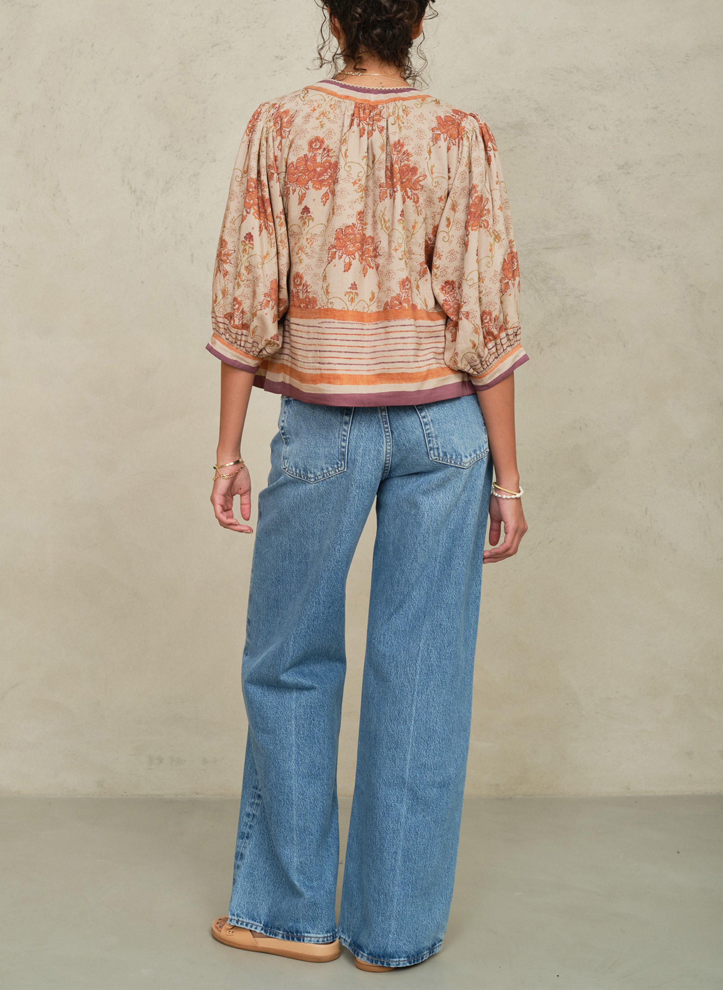 Veste col rond en coton M.A.B.E Multicolore