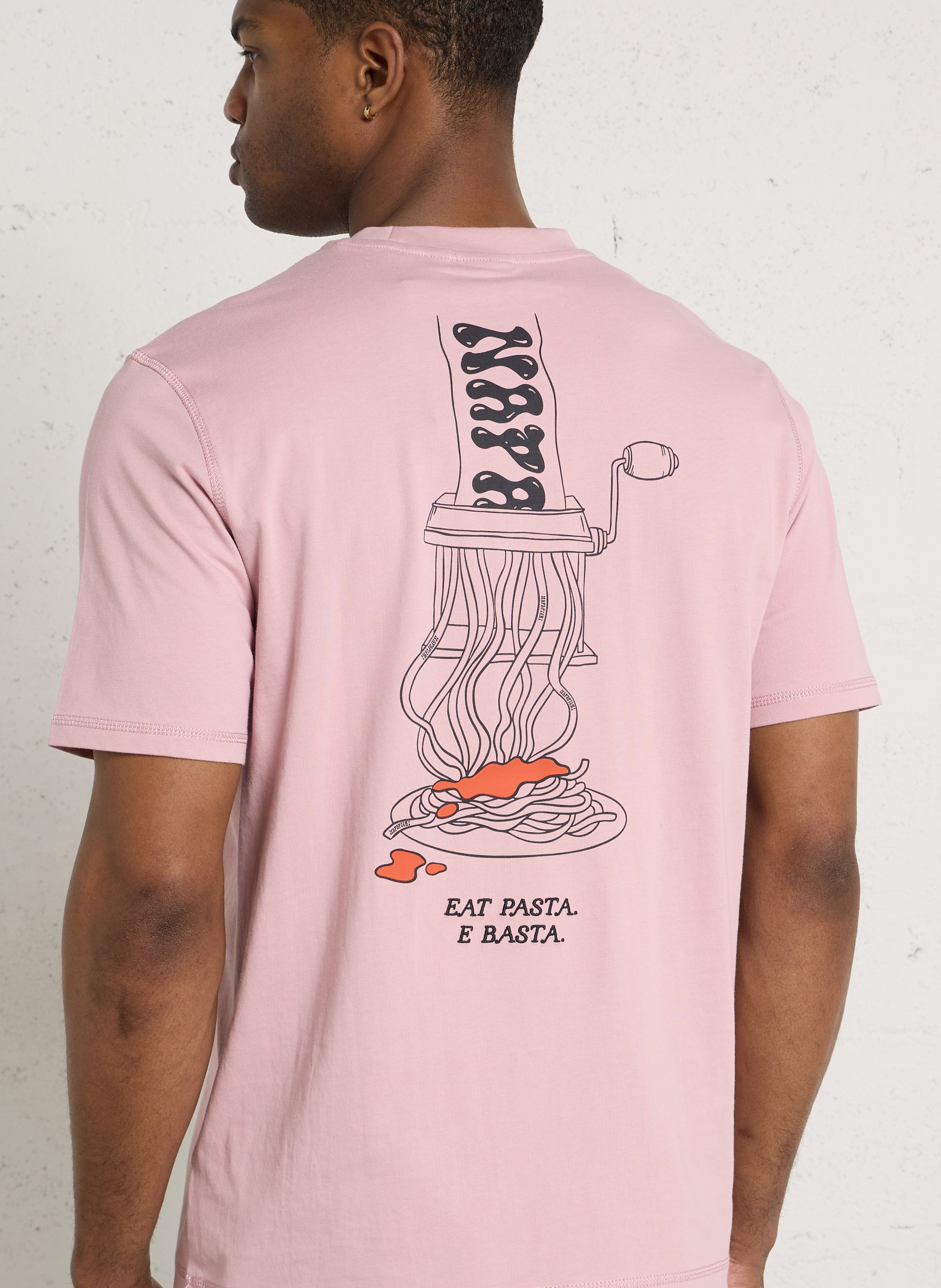 Straight screen-printed cotton T-shirt NAPAPIJRI Pink