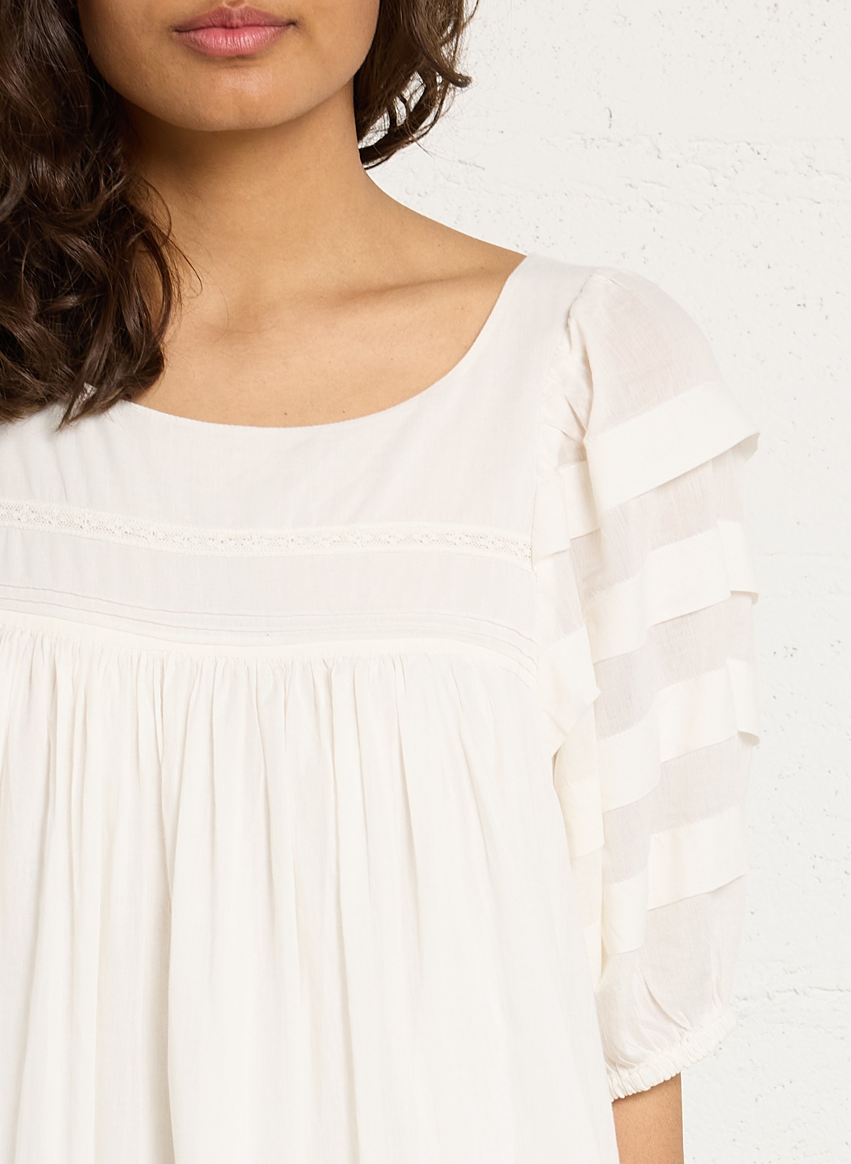 Robe longue ample en coton bio LEON & HARPER Blanc