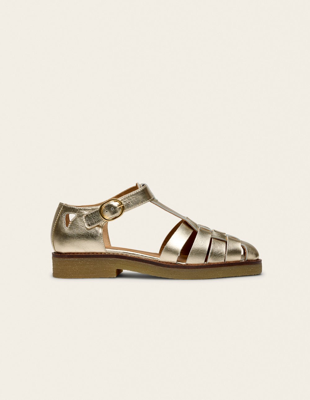 Faux leather sandals ODAJE Golden