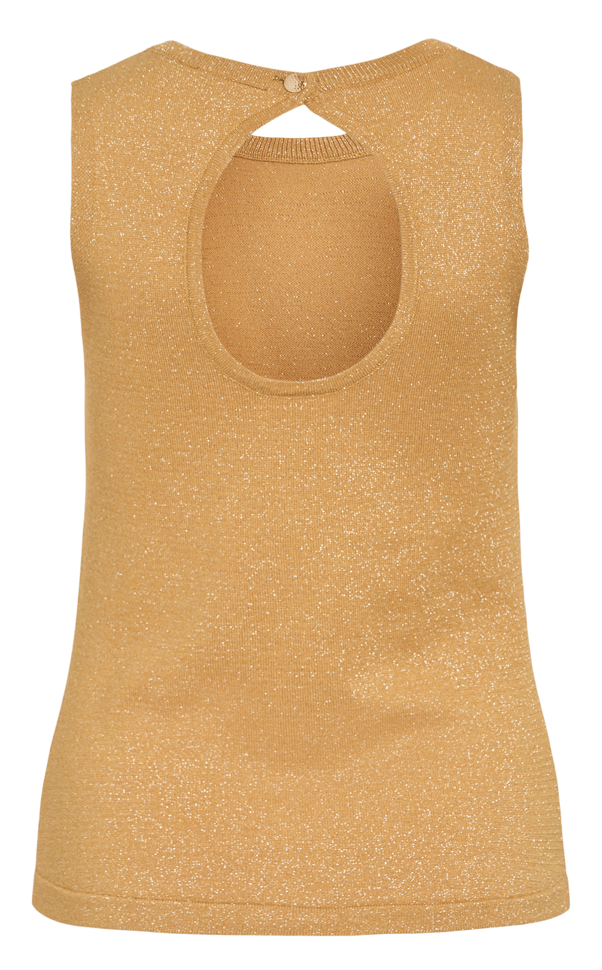 Top recto de cuello redondo en tejido de lurex VILA Amarillo