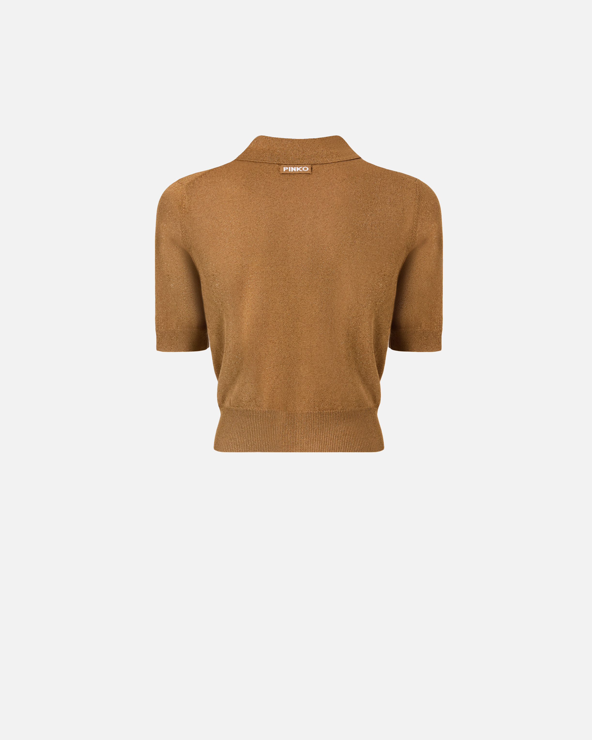 Cardigan cropped à manches courtes et petit col PINKO Orange