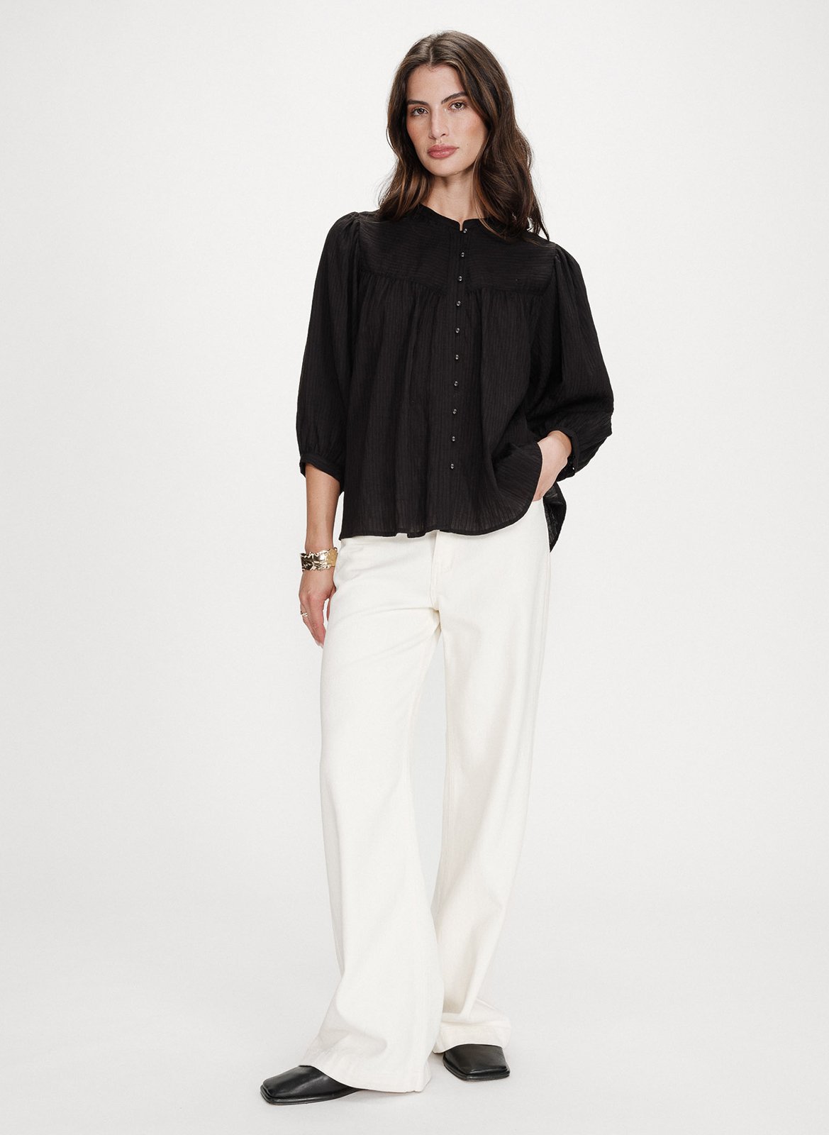 Blouse col rond  GRACE ET MILA Noir