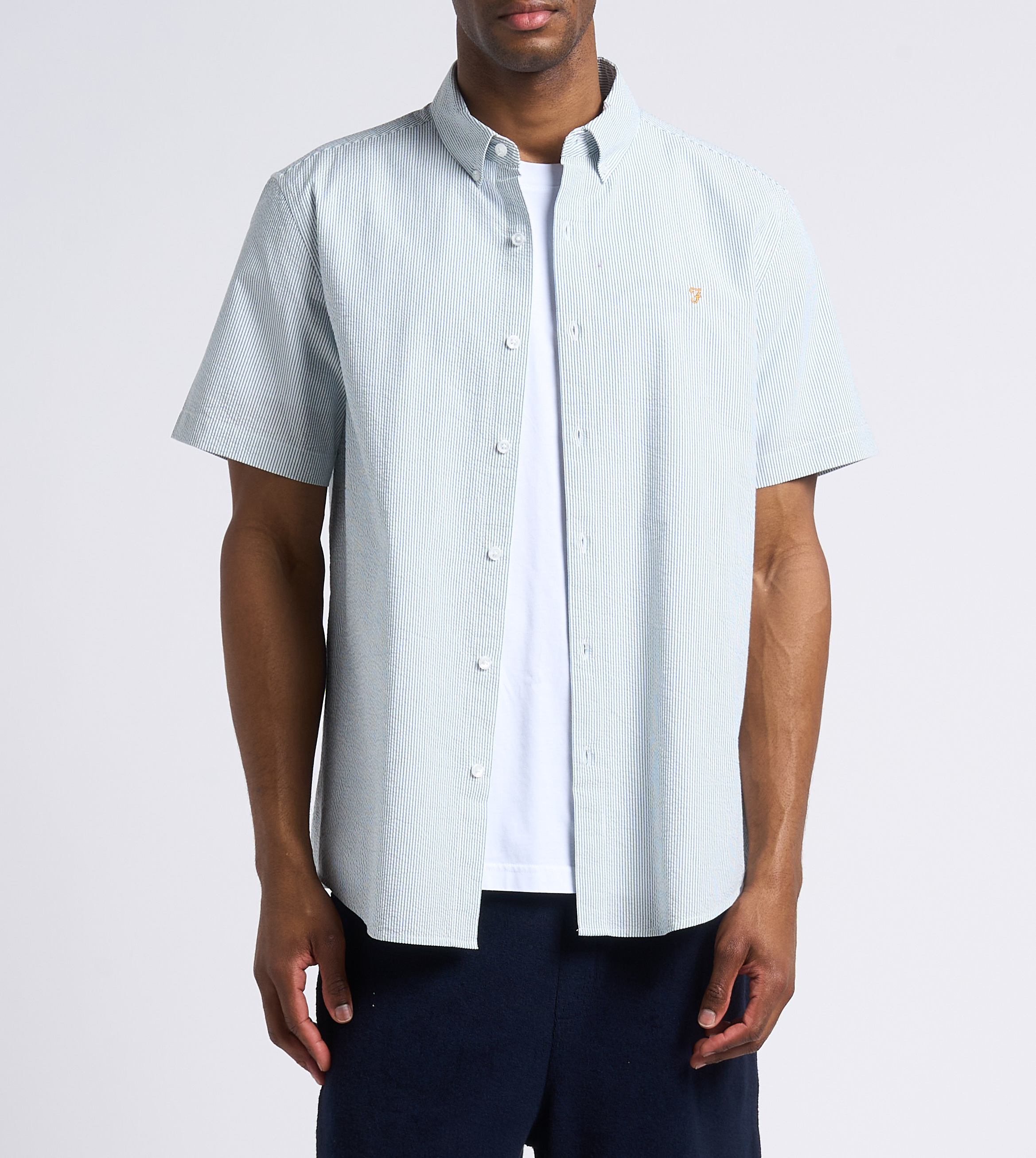 Organic cotton shirt with classic collar FARAH Green