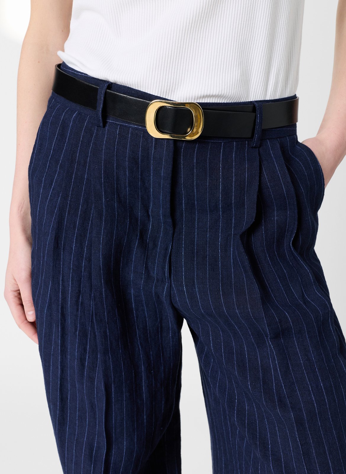 Pantalon large en lin GERARD DAREL Bleu