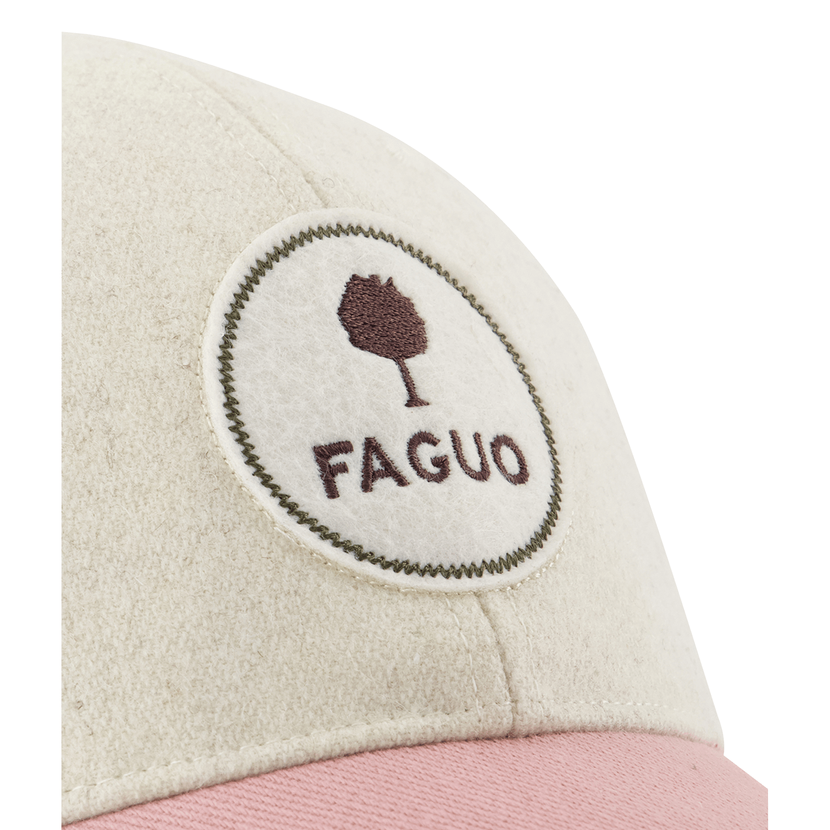 Bestickte Kappe aus Wollmix FAGUO Beige