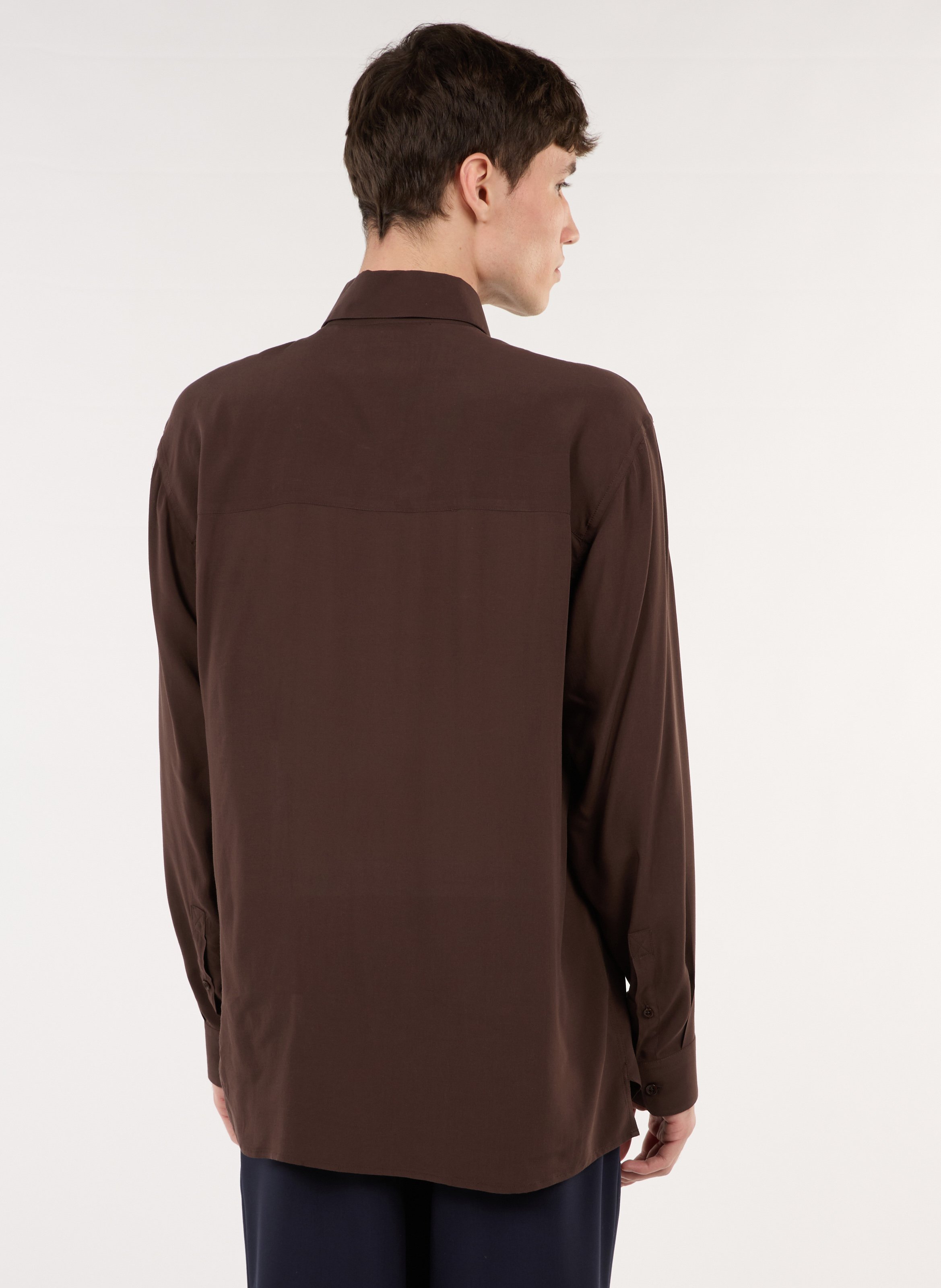Oversize-Bluse mit klassischem Kragen SAISON 1865 Braun